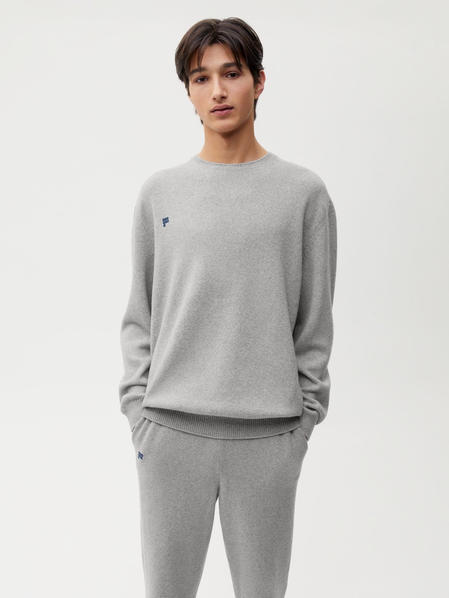 Cashmere Crewneck Pale Grey Melange Male