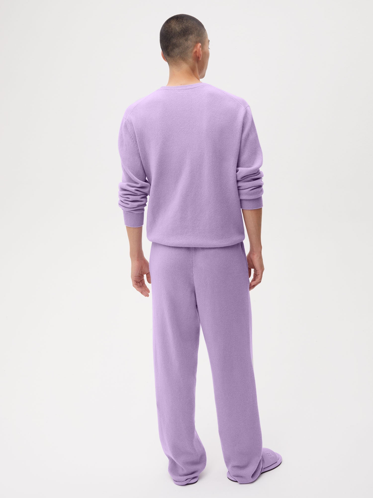 Cashmere Loose Pants Orchid Purple Male