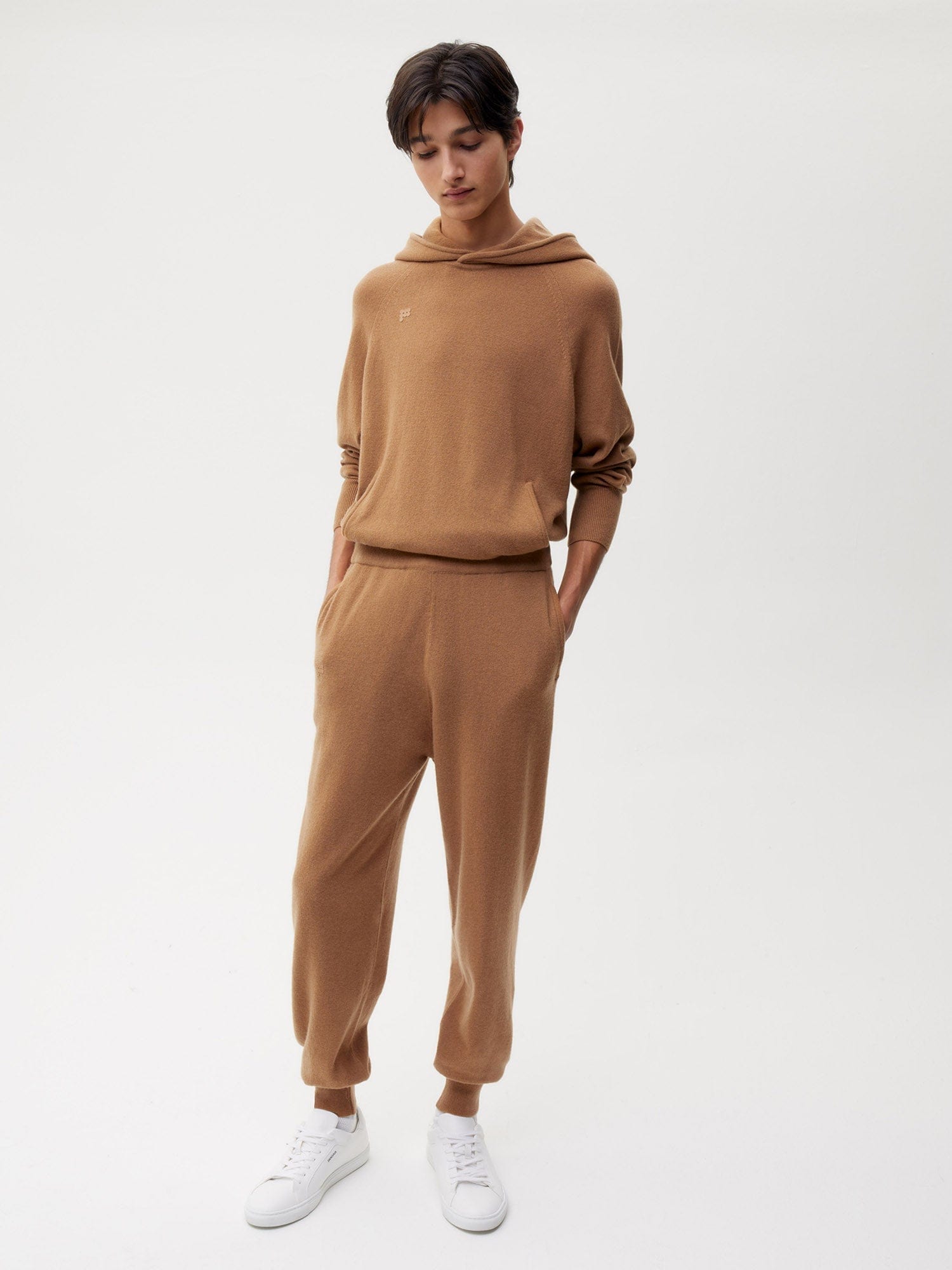 Mens Camel Cashmere Track Pants PANGAIA