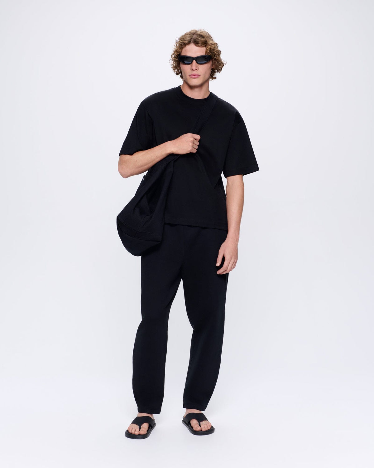 Mens Black Dna Barrel-leg Track Pants | PANGAIA