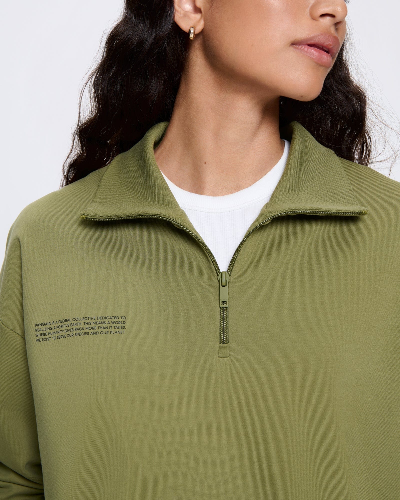 Womens DNA Double Jersey Half Zip Sweatshirt—highland green