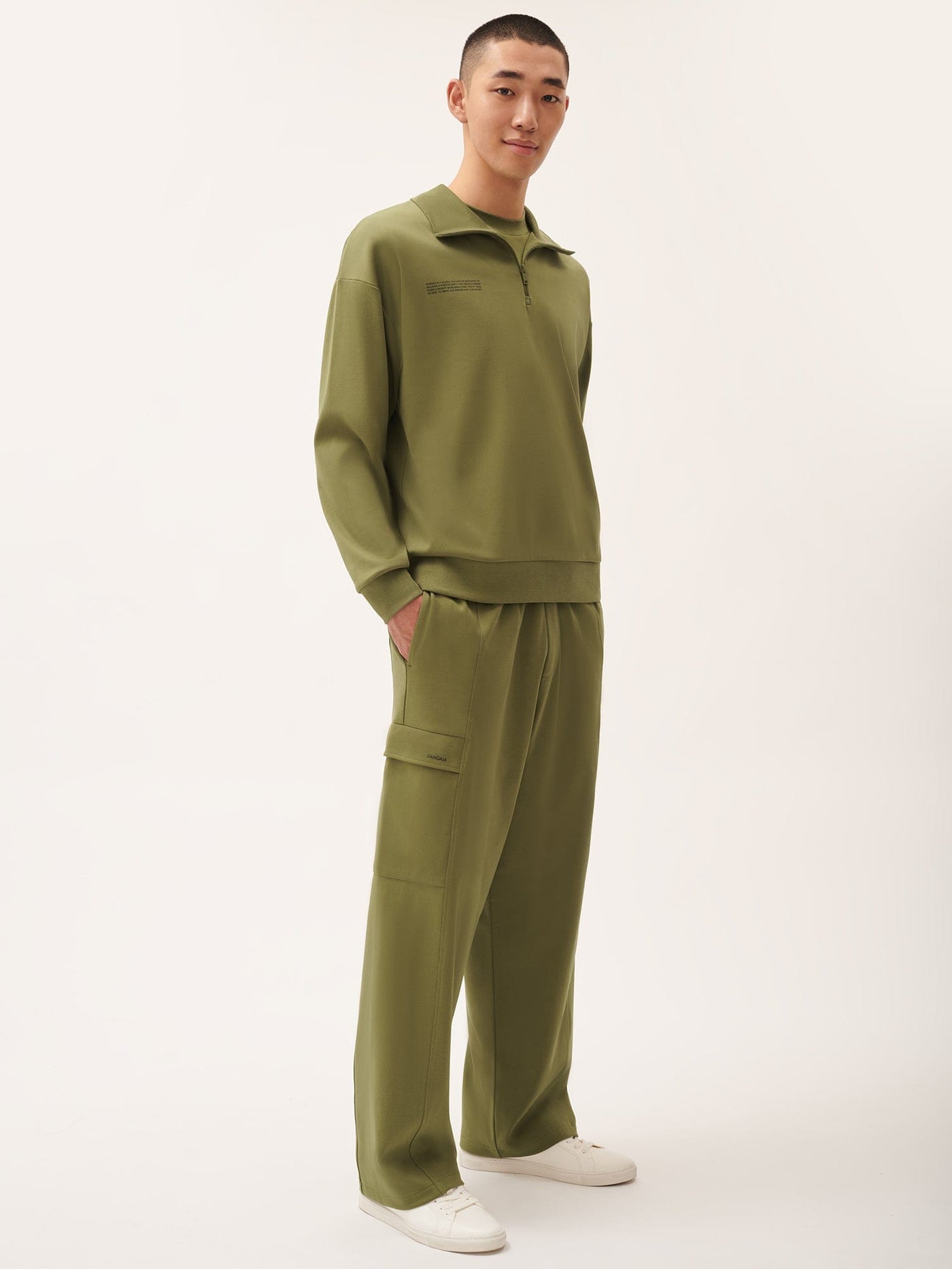 Mens Double Jersey Cargo Trousers—highland green