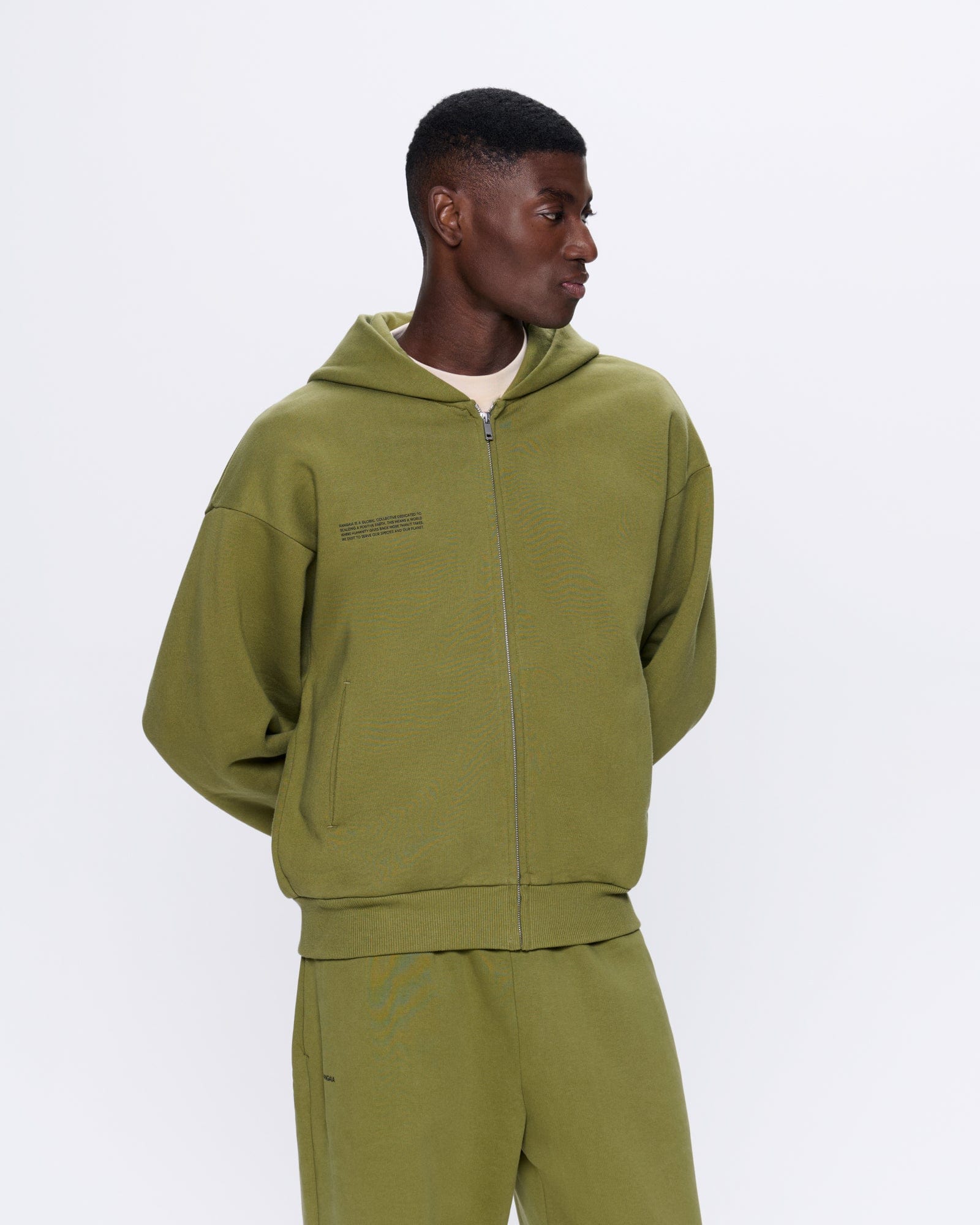 Mens DNA Zipped Hoodie—highland green