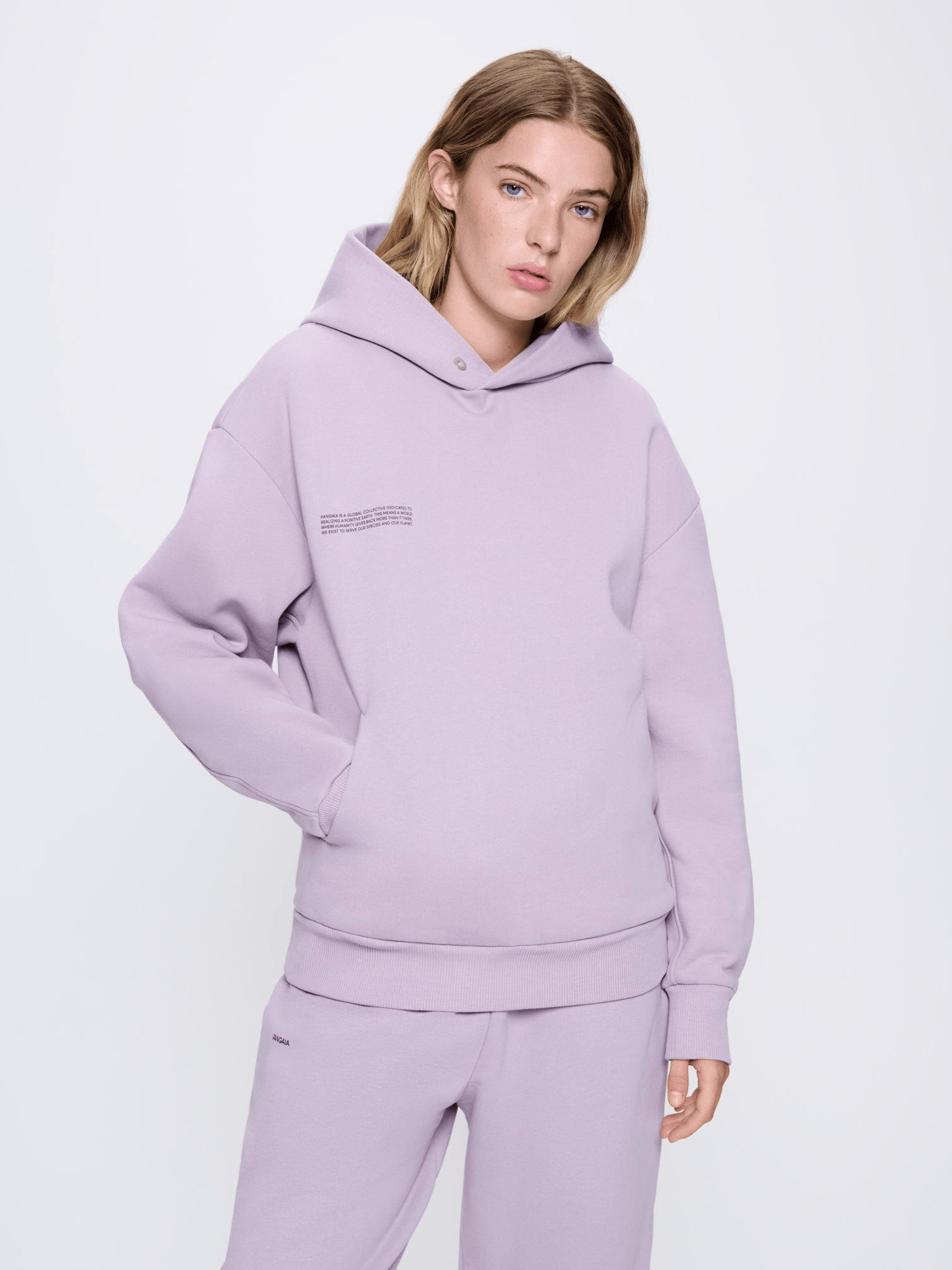 Raisin purple Archive Womens DNA Hoodie, oversized fit, 50% organic 50% recycled cotton, popper neck, structured silhouette