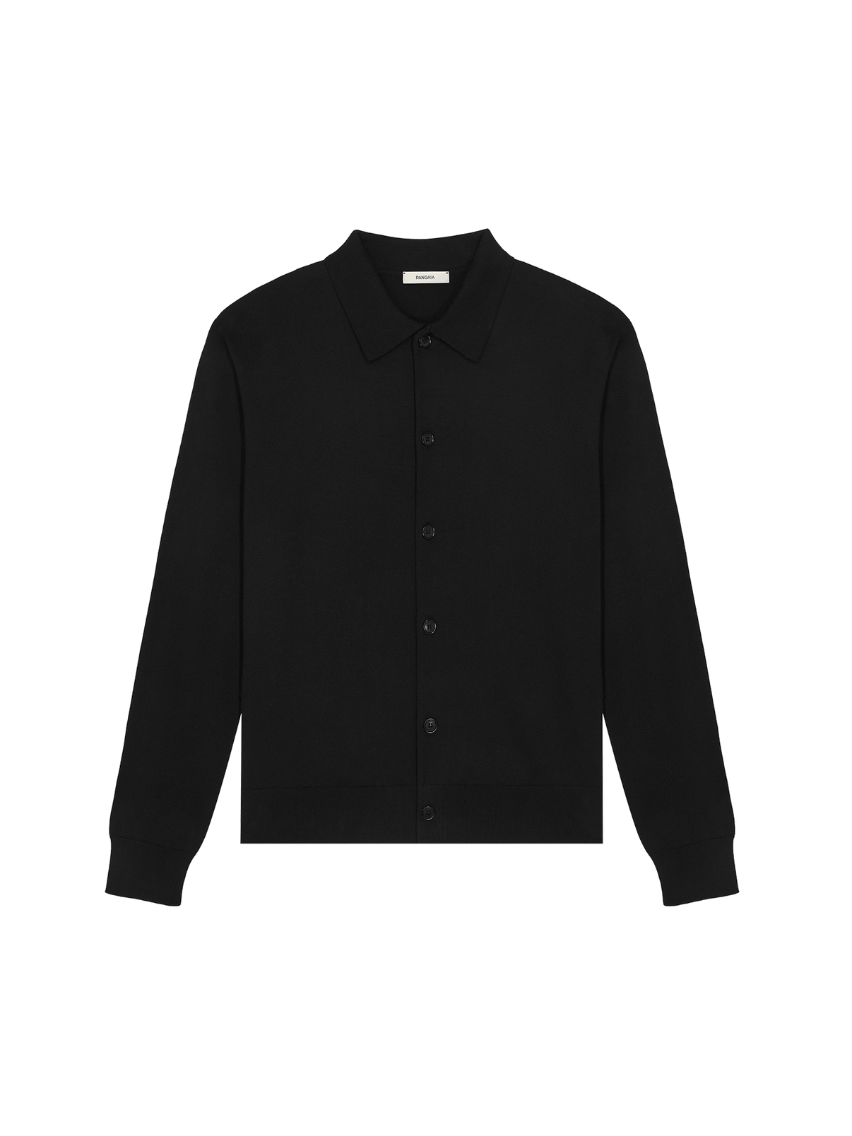 Black Dna Knitted Collared Shirt | Designer Shirts | Pangaia