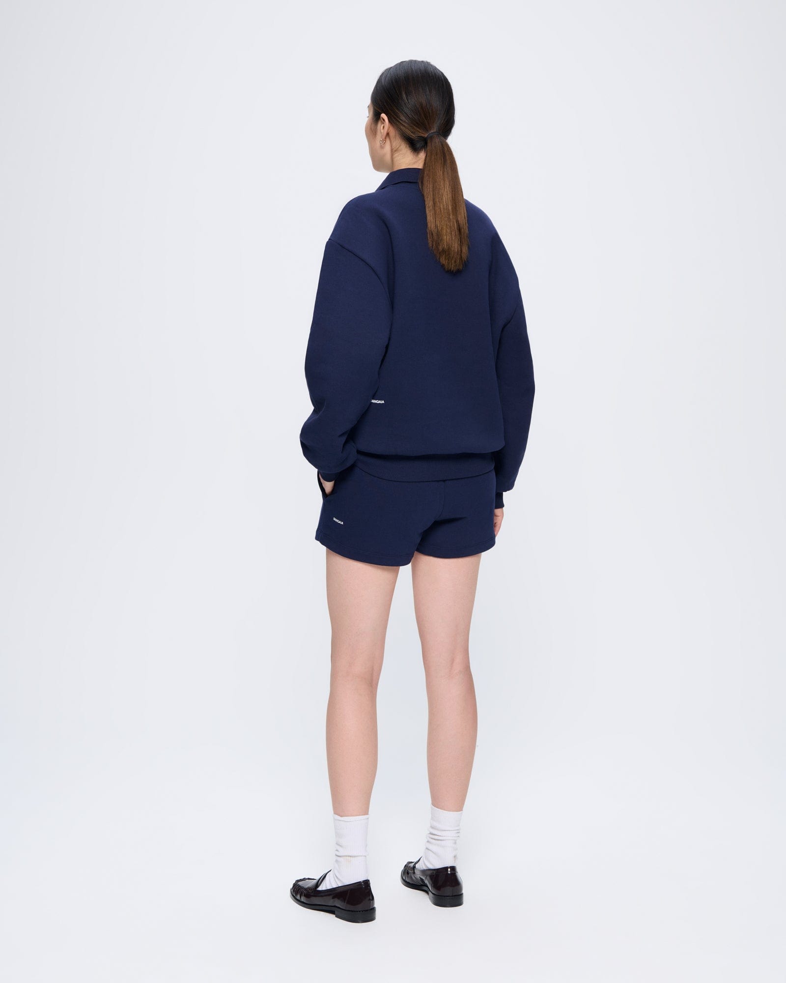 DNA_POLO_NECK_SWEATSHIRT_NAVY_365_MIDWEIGHT_SHORTS_NAVY_WOMENS_BACK3