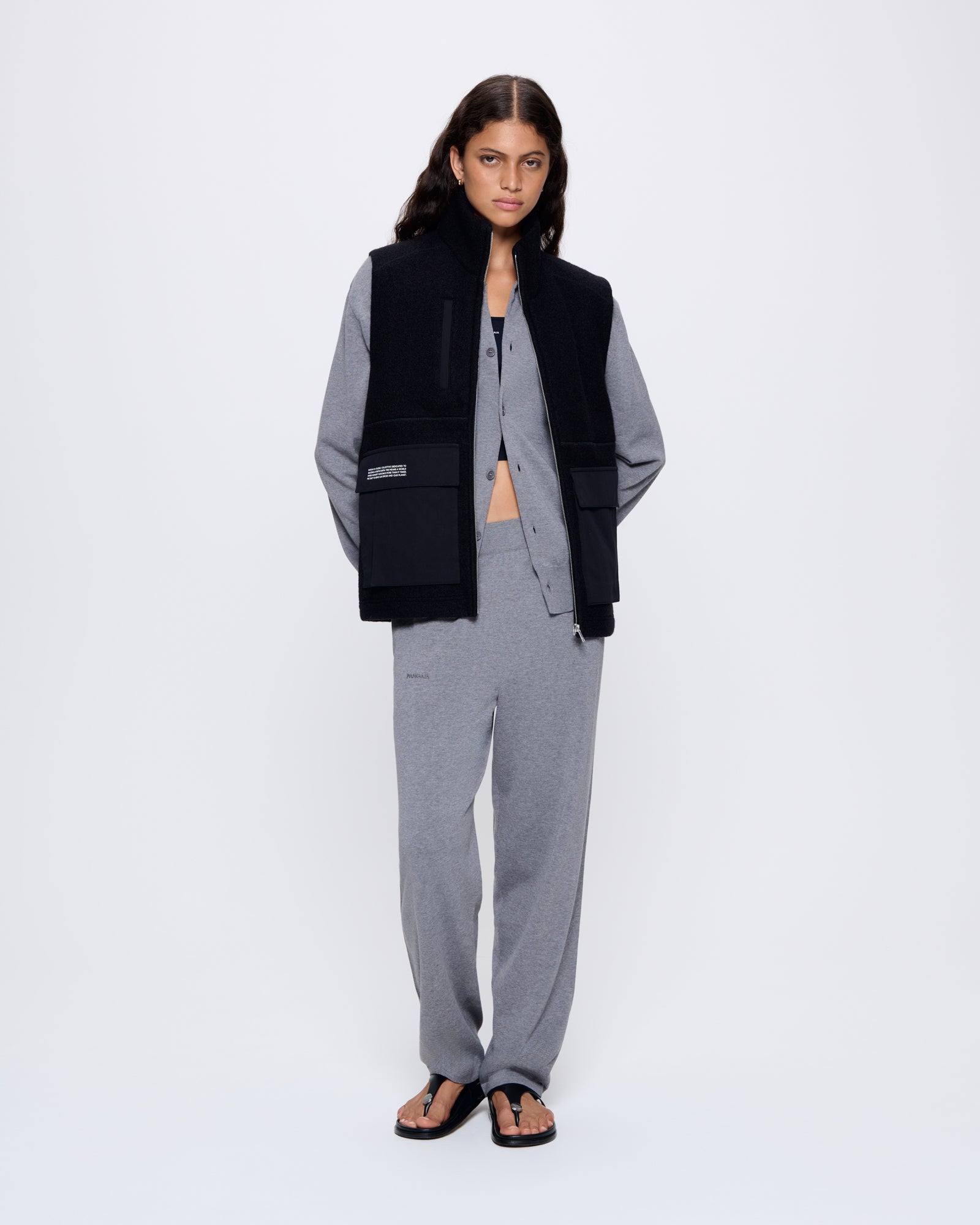 Womens DNA Utility Wool Gilet—black