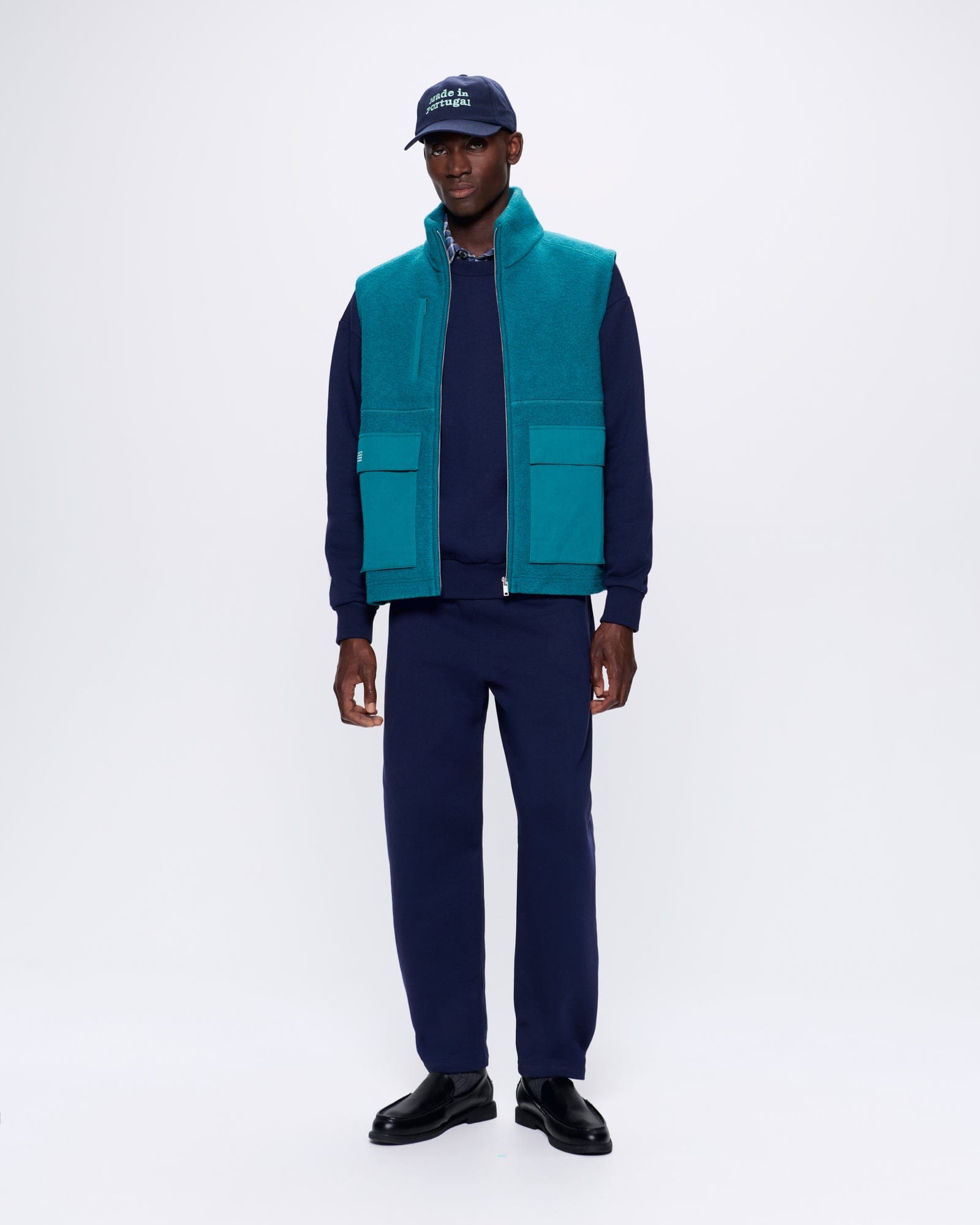 Archive Mens DNA Utility Wool Gilet—scarab teal