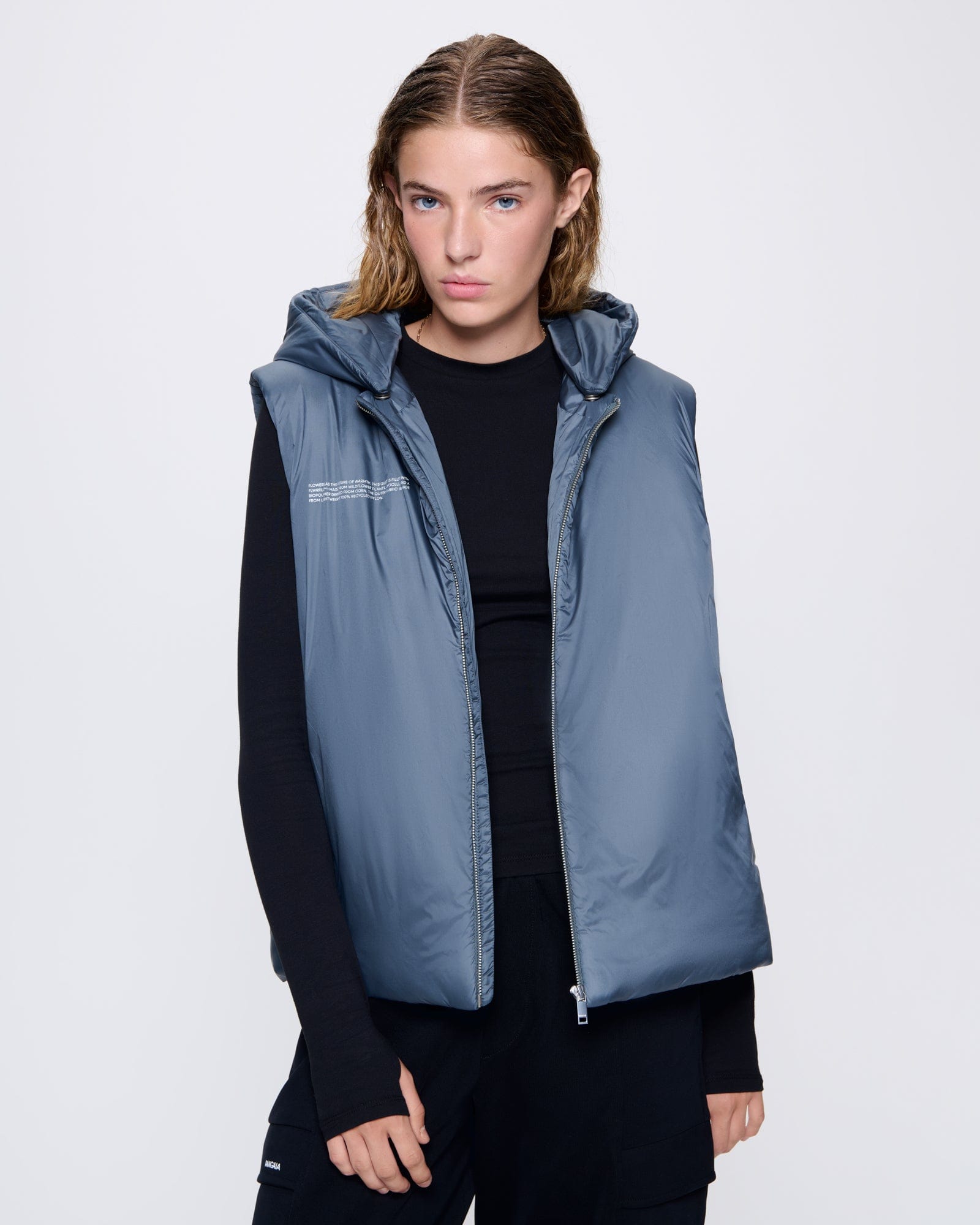 FLOWER-WARMTH_LITE_GILET_ATMOSPHERE-GREY_WOMENS_FRONT