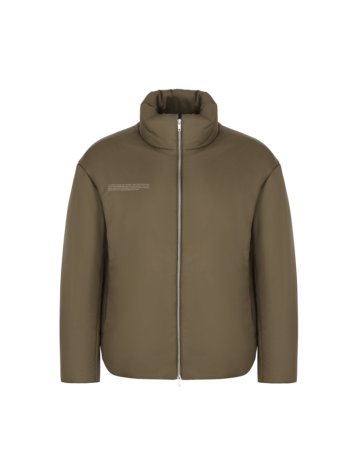 Mens Brown Vegan Puffer Jacket Flower-Warmth PANGAIA