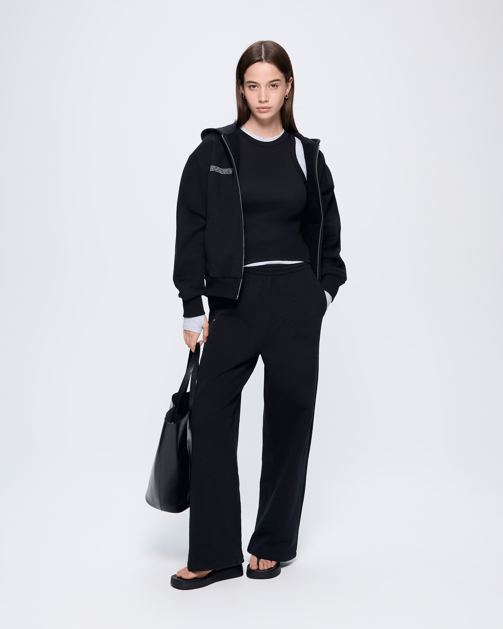 Womens 365 Heavyweight Straight Leg Track Pants—Black