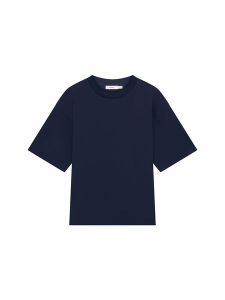 Womens Interlock Oversized T-Shirt—Granite Navy