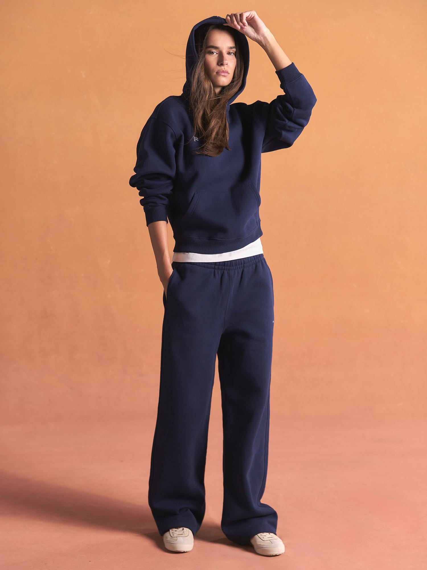 Womens Heavyweight Straight Leg Track Pants—Ocean Navy