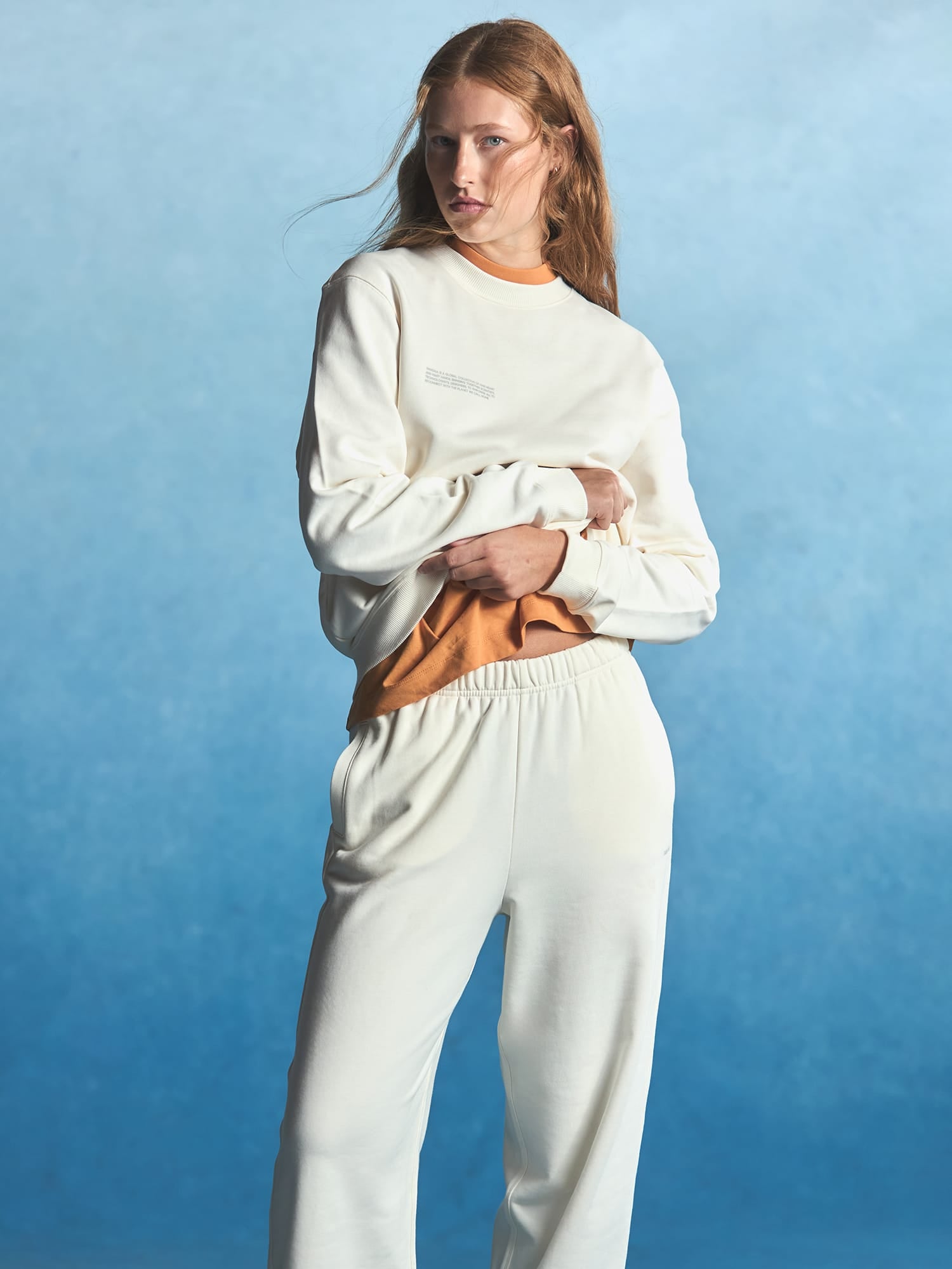 Womens Midweight Sweatshirt and Straight Leg Track Pants Set—Soft Void
