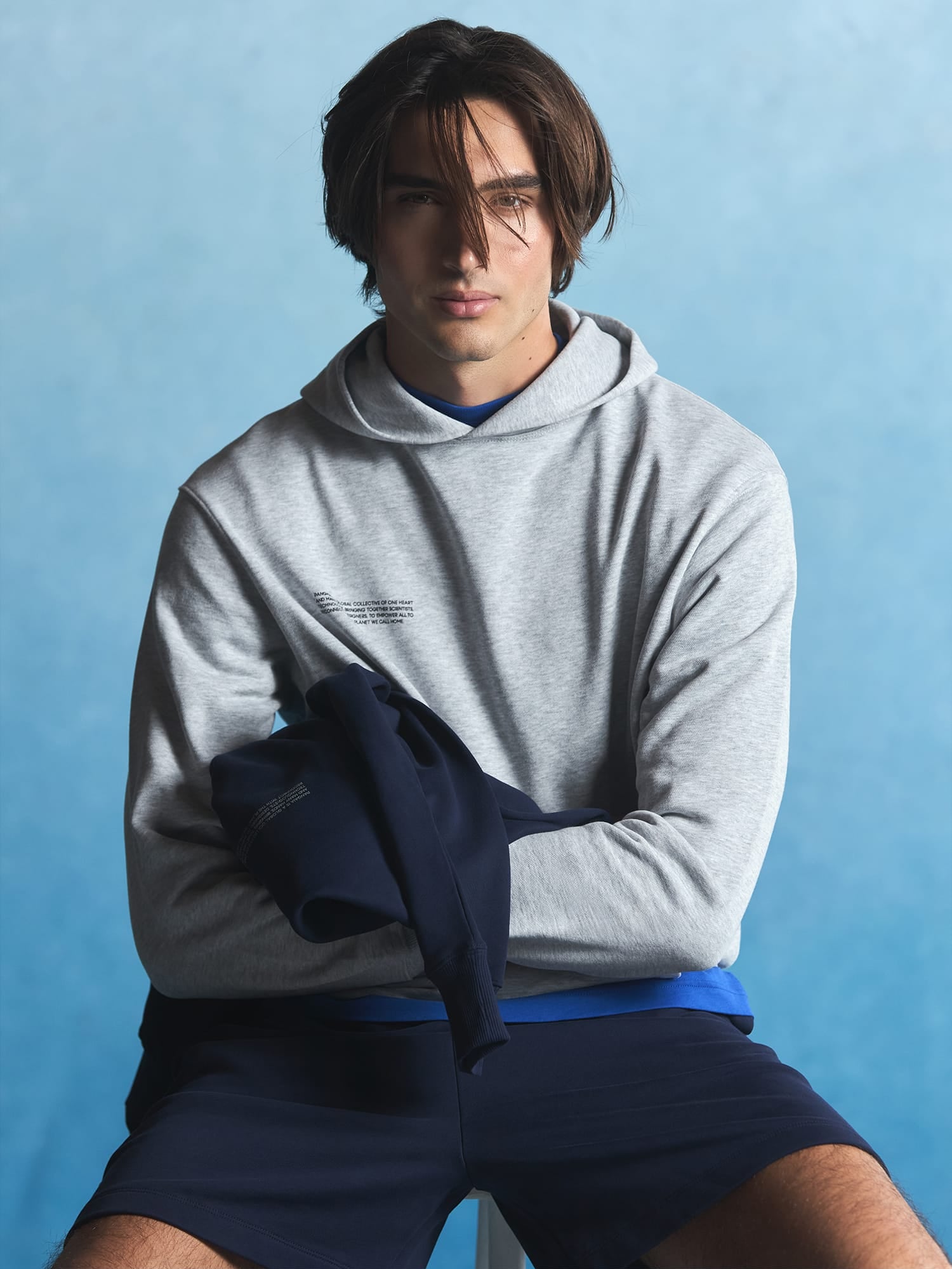 Mens Midweight Hoodie—Grey Marl