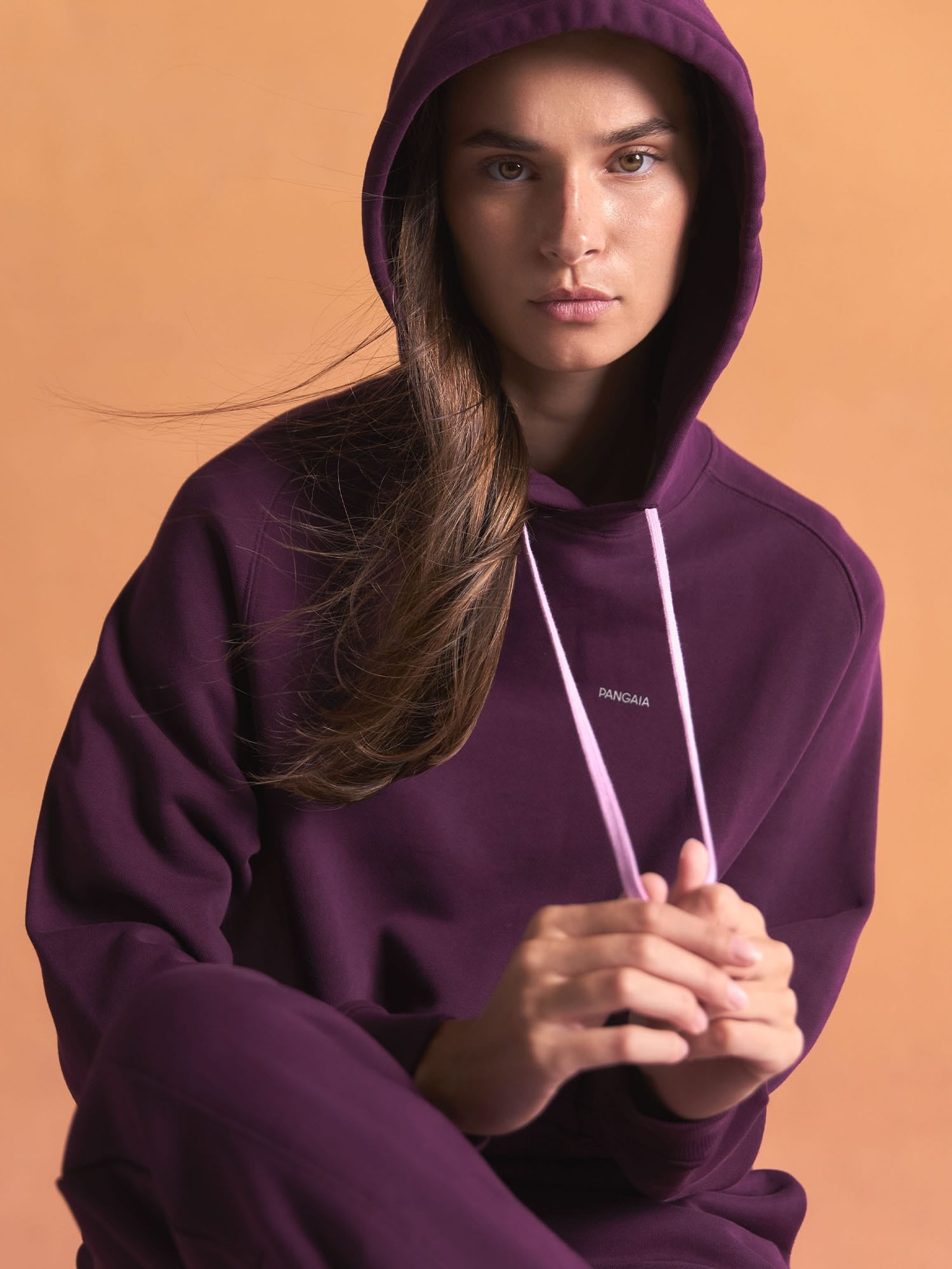 Womens Midweight Drawstring Hoodie—Nocturne Plum