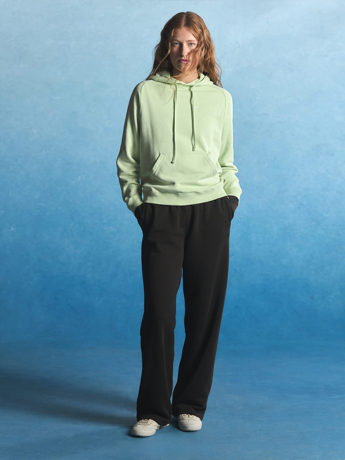 Womens Midweight Drawstring Hoodie—Neon Haze