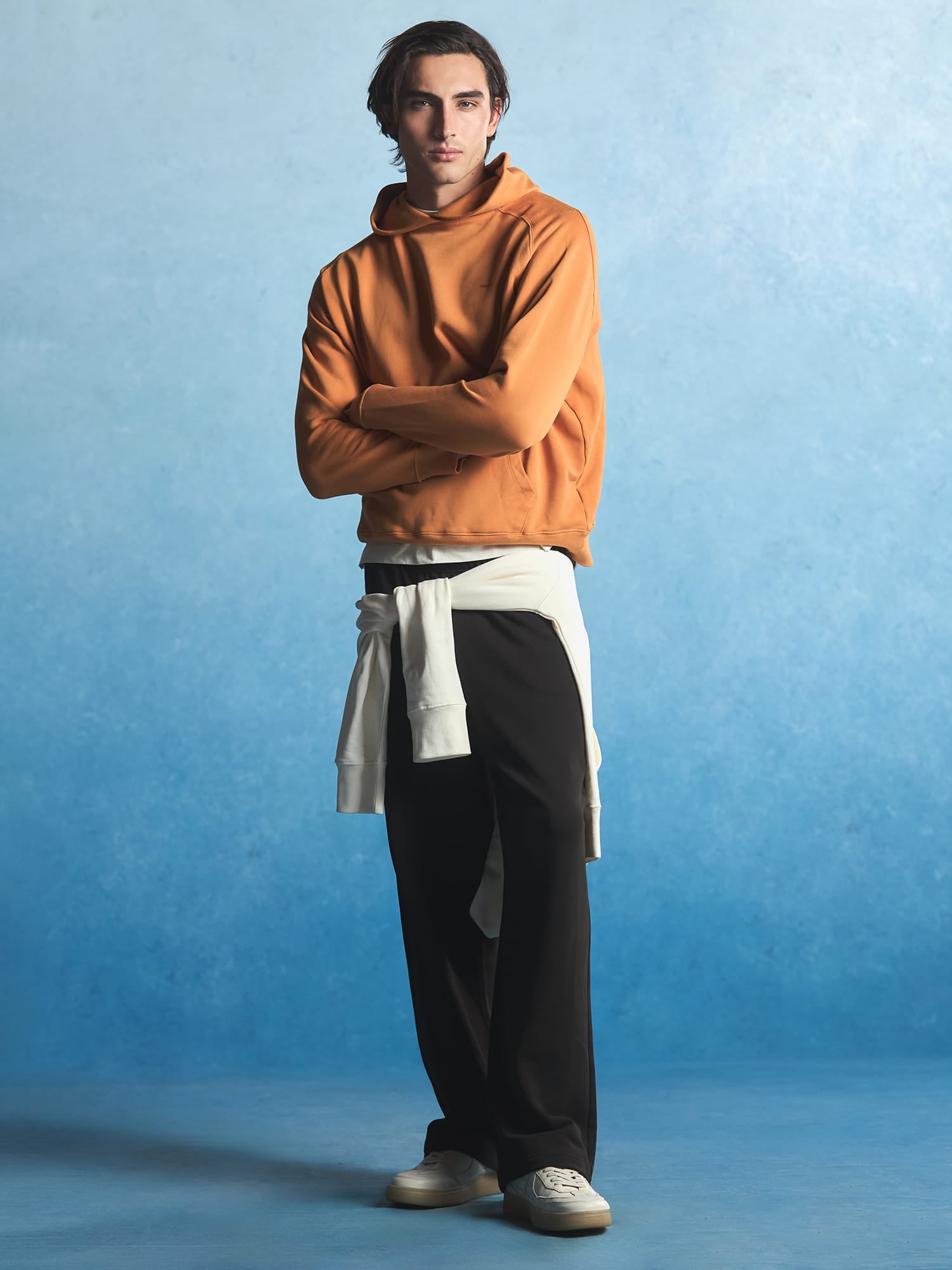 Mens Midweight Straight Leg Logo Track Pants—Obsidian Core