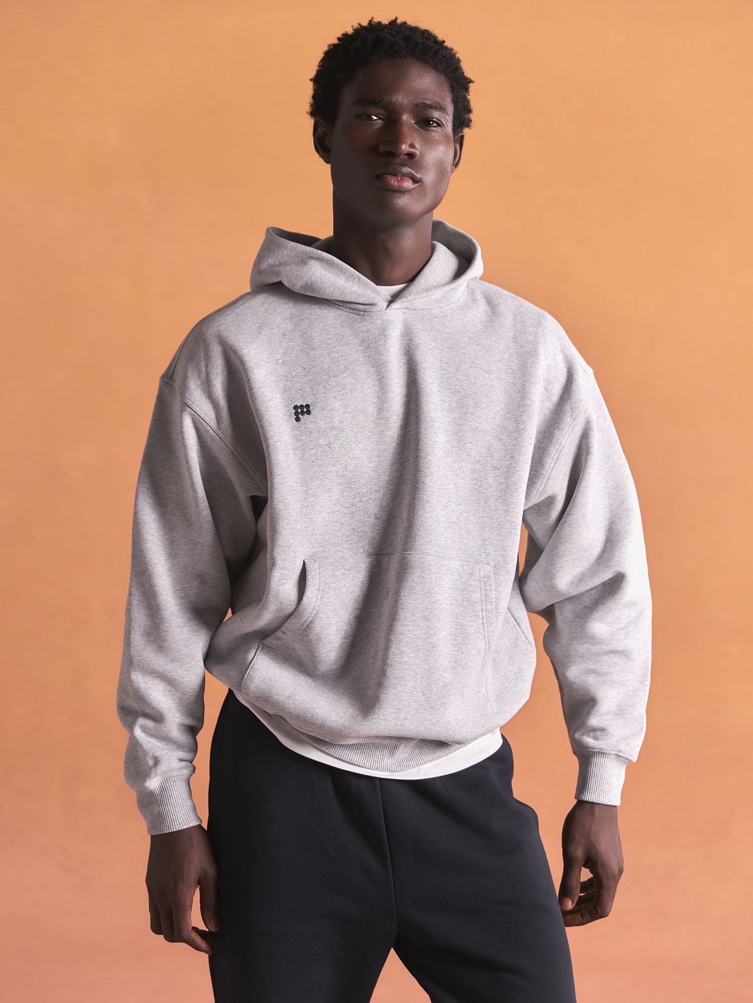 Mens Heavyweight Hoodie—Grey Marl