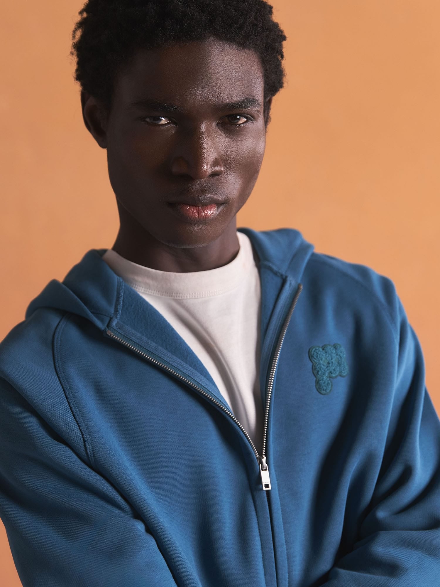 Mens Heavyweight Logo Zip Up Hoodie—Crimson Echo