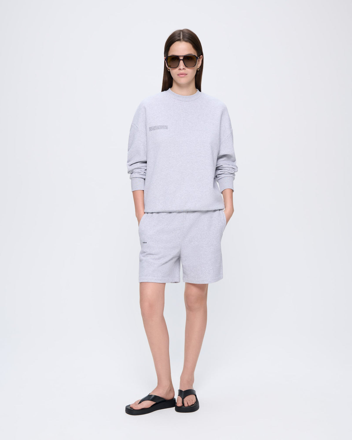 365 Midweight Mid Length Shorts—grey marl