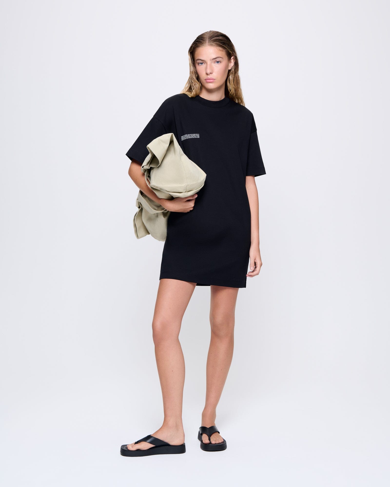 ladies summer t shirt dresses Temofon Womens T Shirt Dress Summer Short Sleeve Loose Tunic with Pocket Casual Swing Sundress Solid Black Size XL