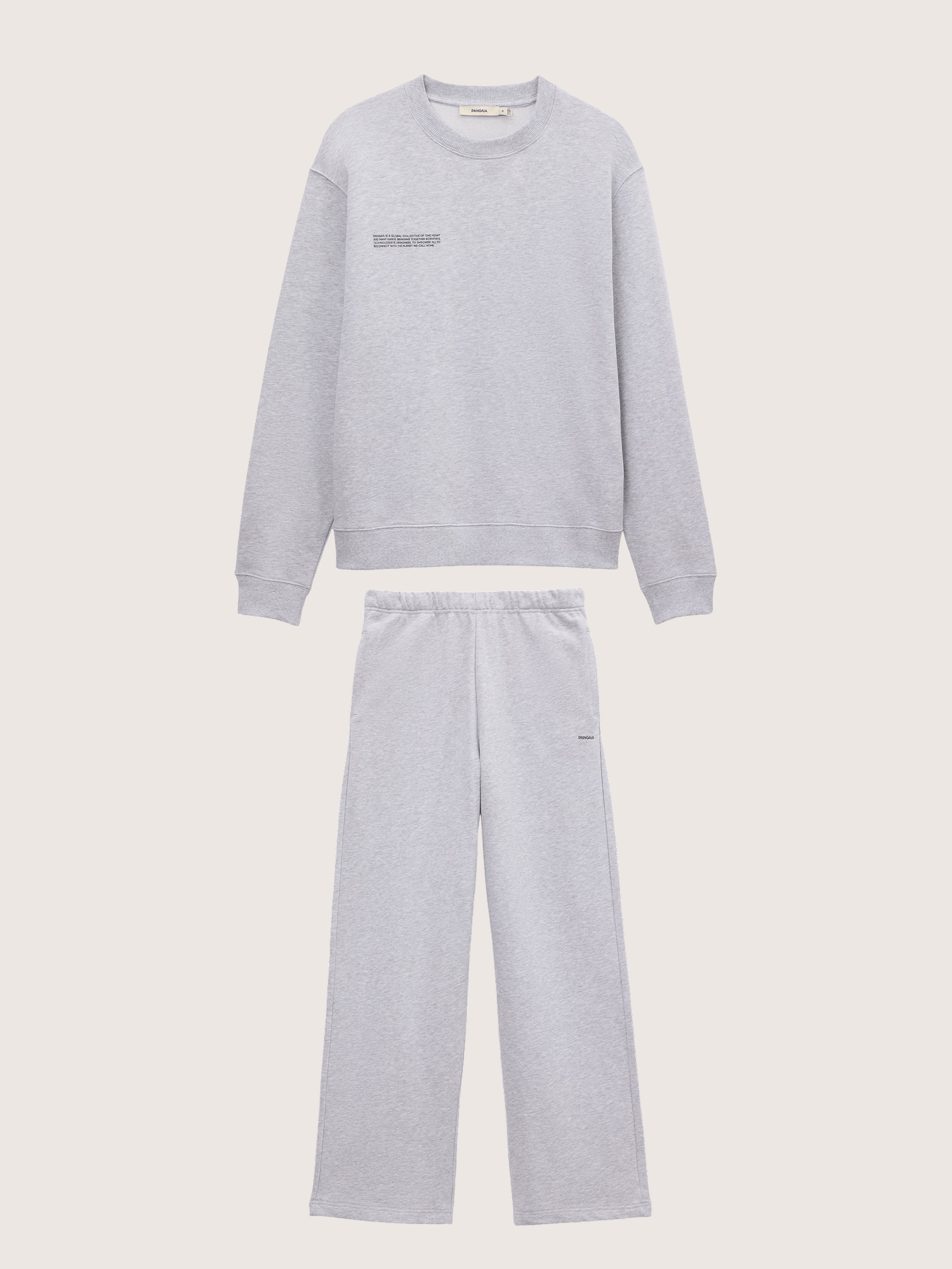 Mens Midweight Sweatshirt and Straight Leg Track Pants Set—Grey Marl