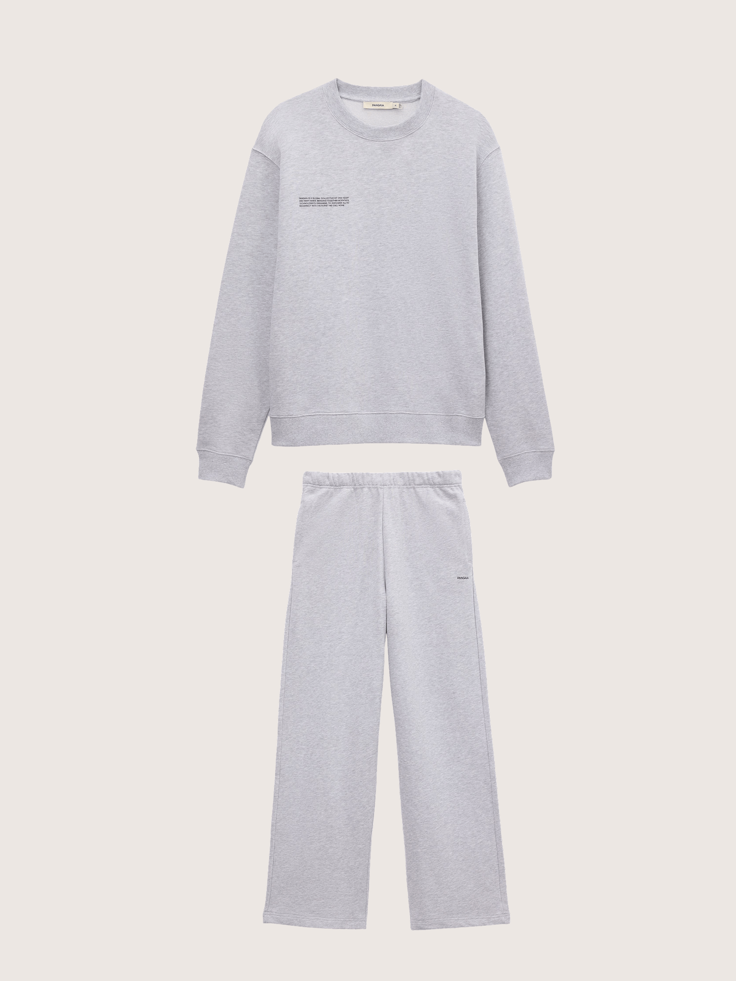 Mens Midweight Sweatshirt and Straight Leg Track Pants Set—Grey Marl