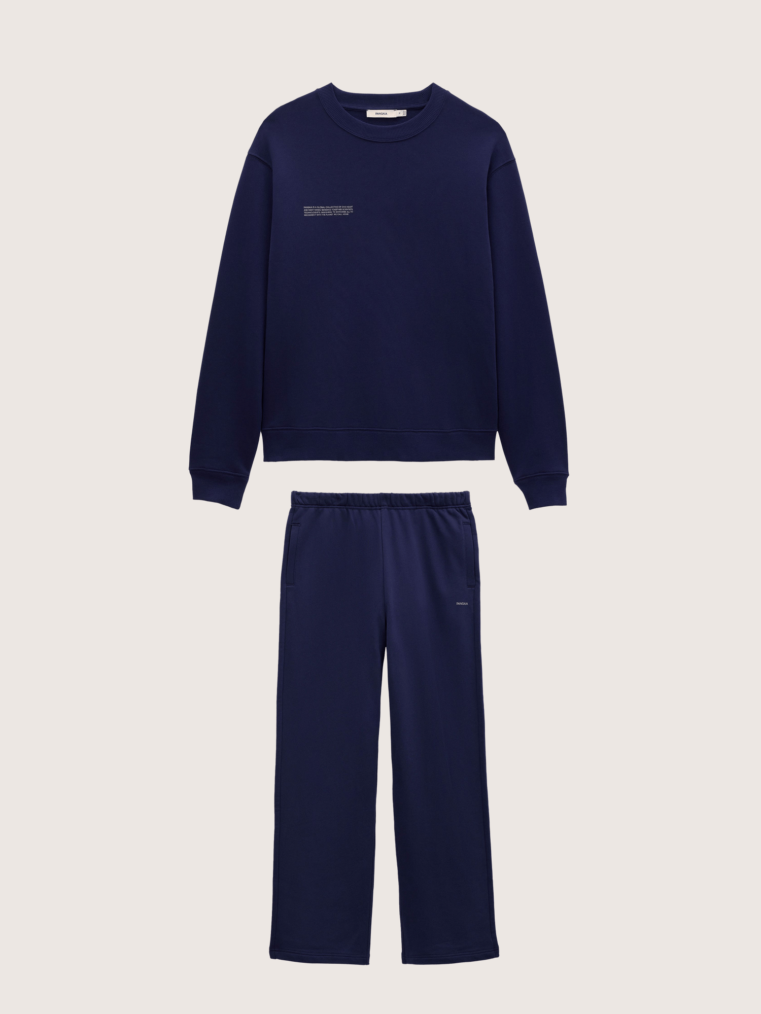 Mens Midweight Sweatshirt and Straight Leg Track Pants Set—Ocean Navy