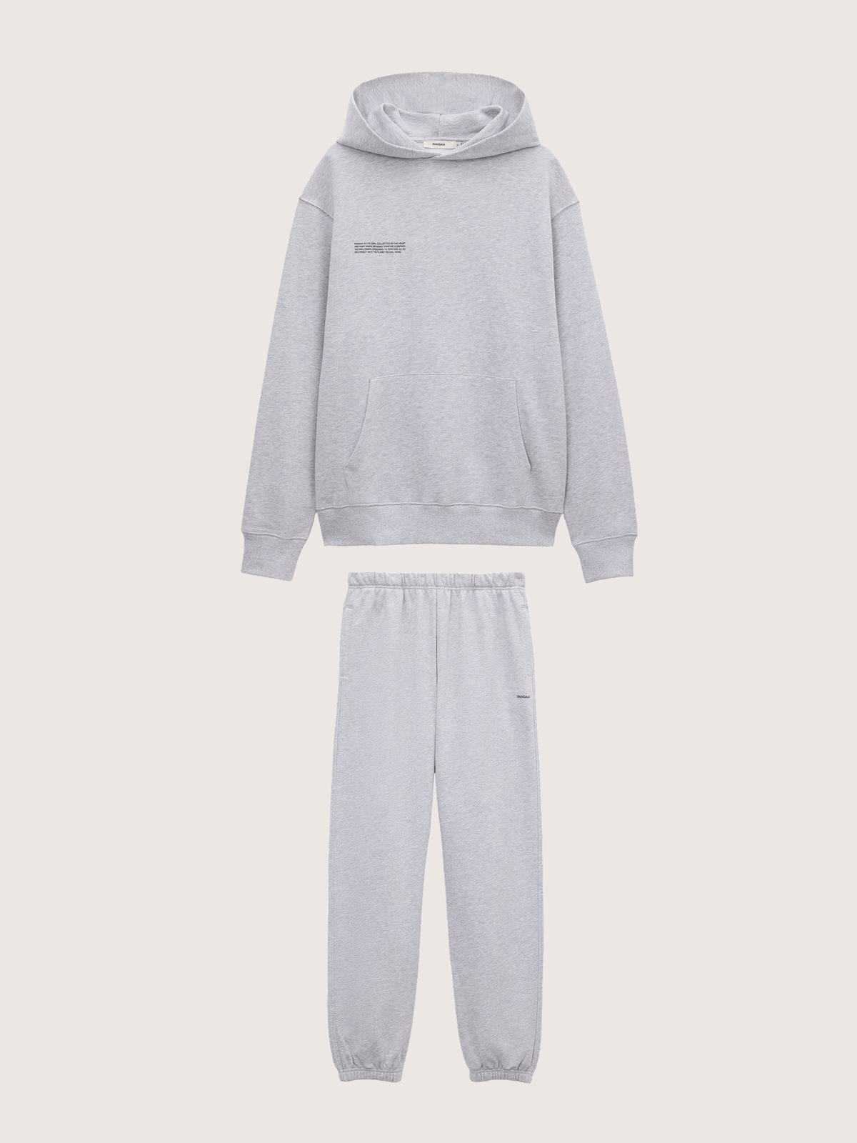 Mens Midweight Hoodie and Track Pants Set—Grey Marl