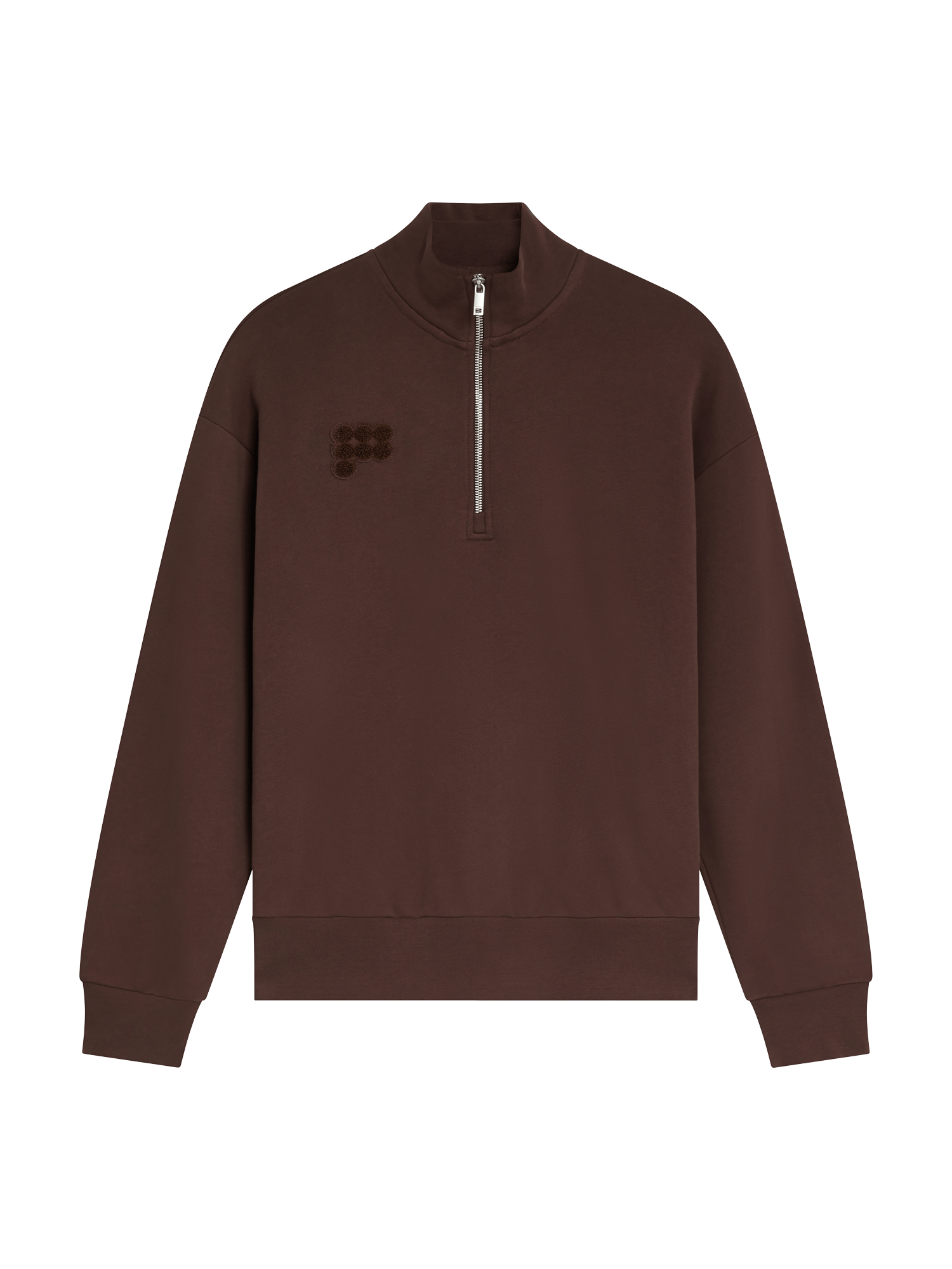 Womens Half Zip Sweatshirt—Mahogany Brown Womens Half Zip Sweatshirt—Mahogany Brown