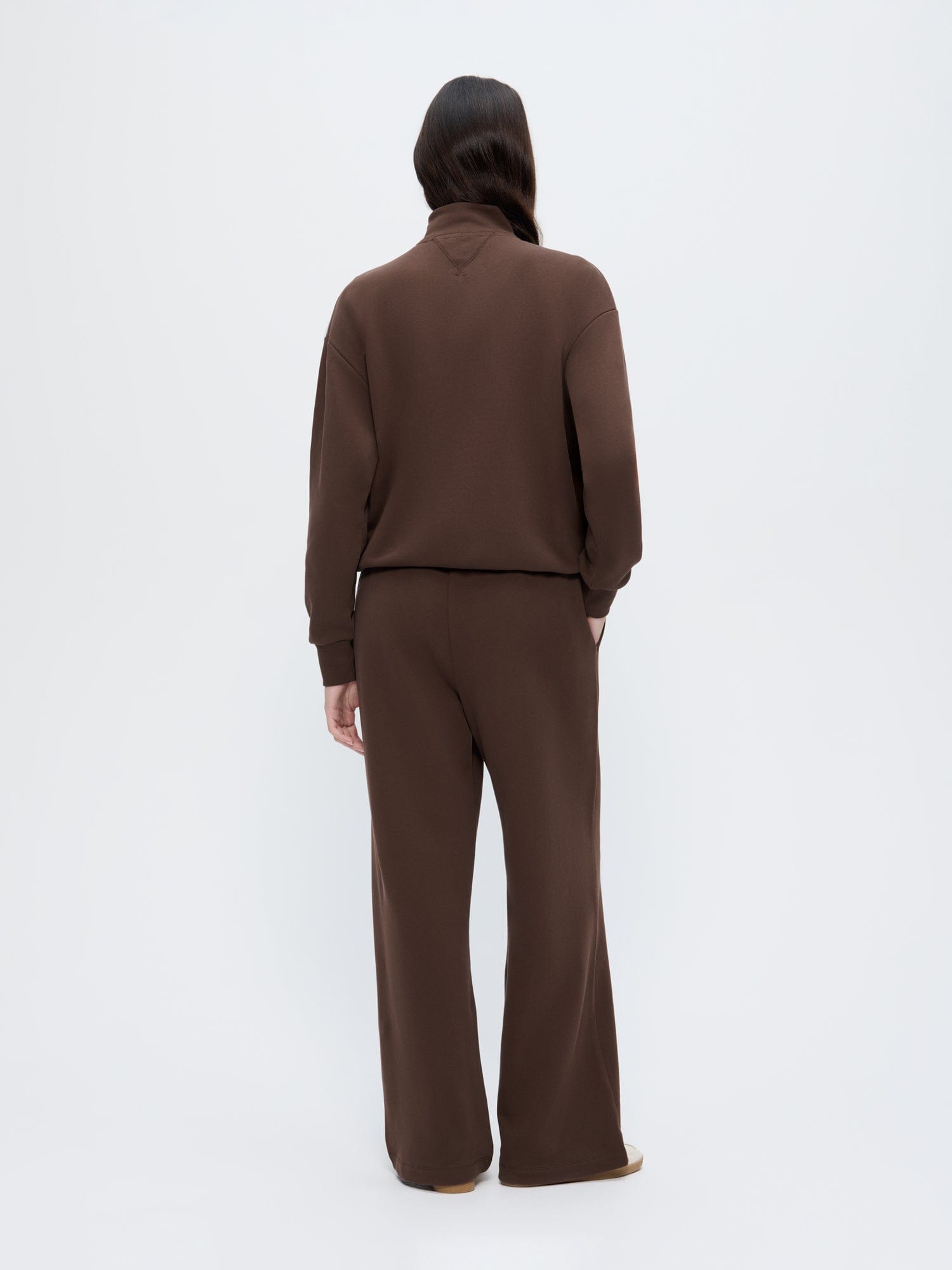 Womens Straight Leg Track Pants—Mahogany Brown