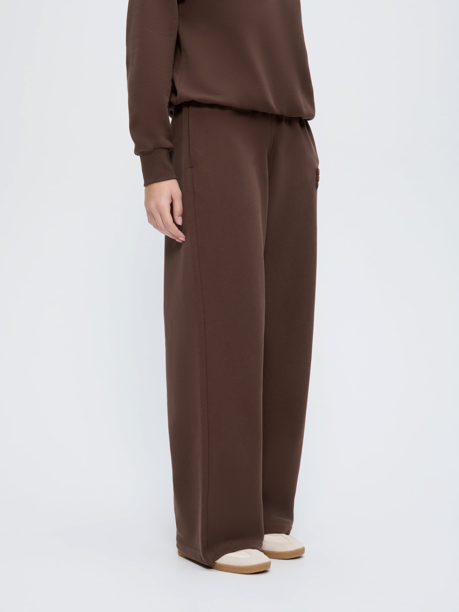 Womens Straight Leg Track Pants—Mahogany Brown
