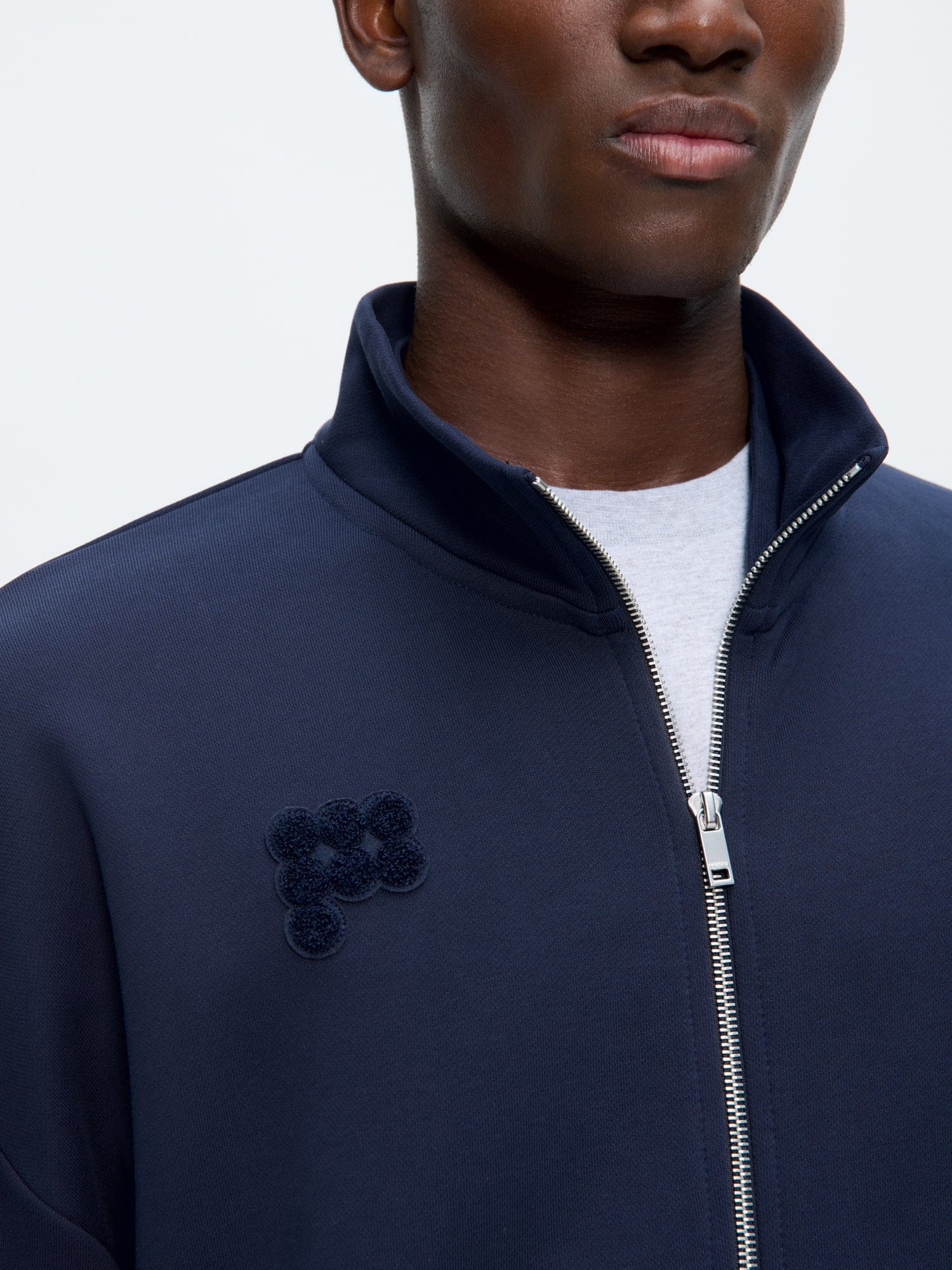  ネイビー ジップアップジャージ M Mens Zip Up Sweatshirt—Midnight Navy