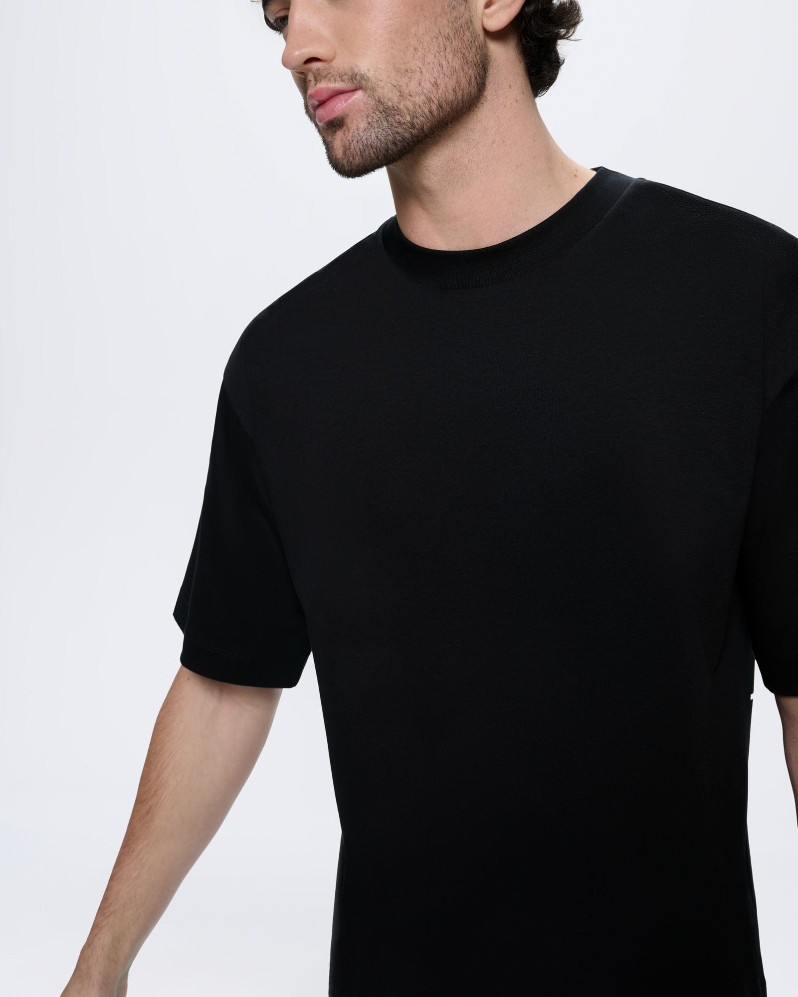 Mens Interlock Oversized T-Shirt—Black