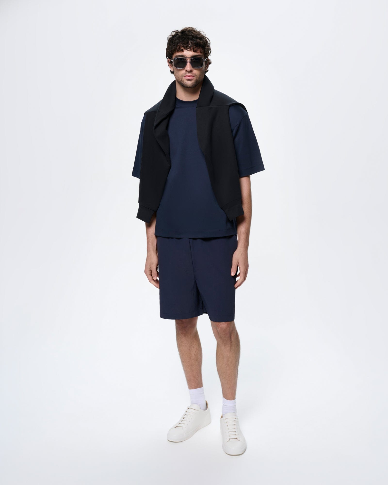 Mens Interlock Oversized T-Shirt—Granite Navy