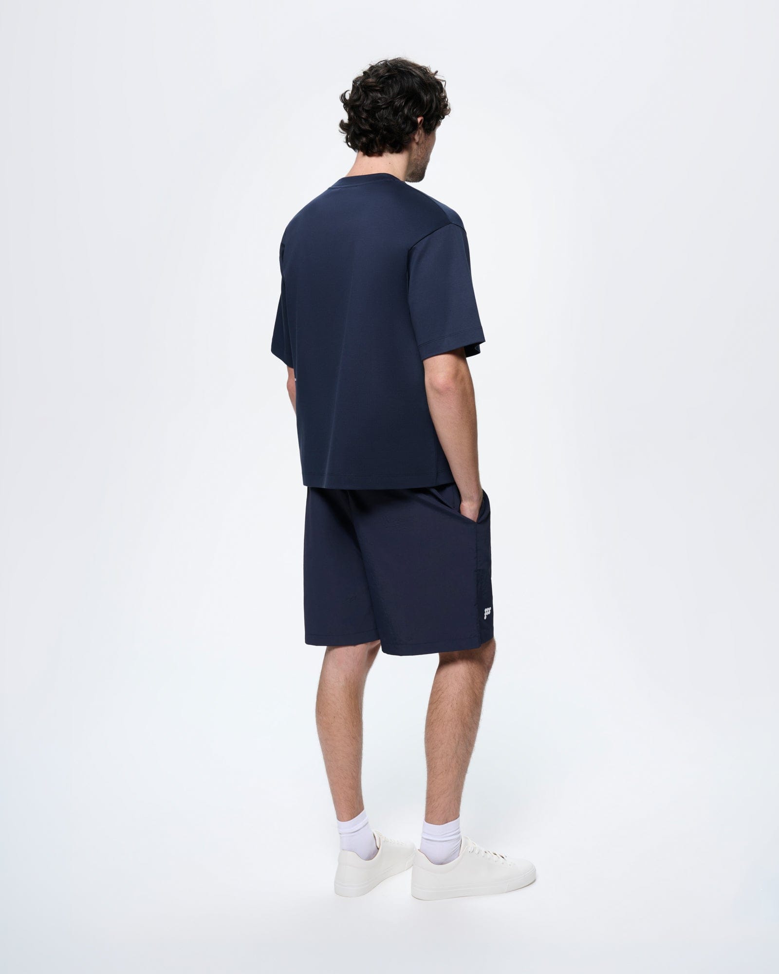 Mens Interlock Oversized T-Shirt—Granite Navy