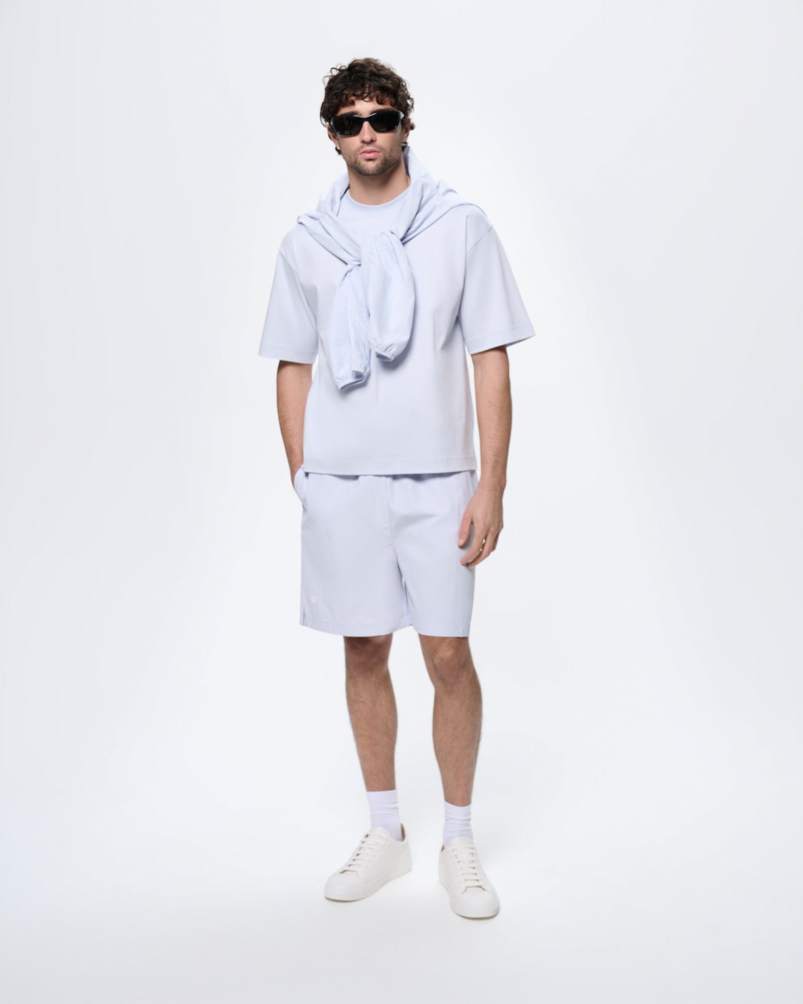 Mens Interlock Oversized T-Shirt—Ice Grey