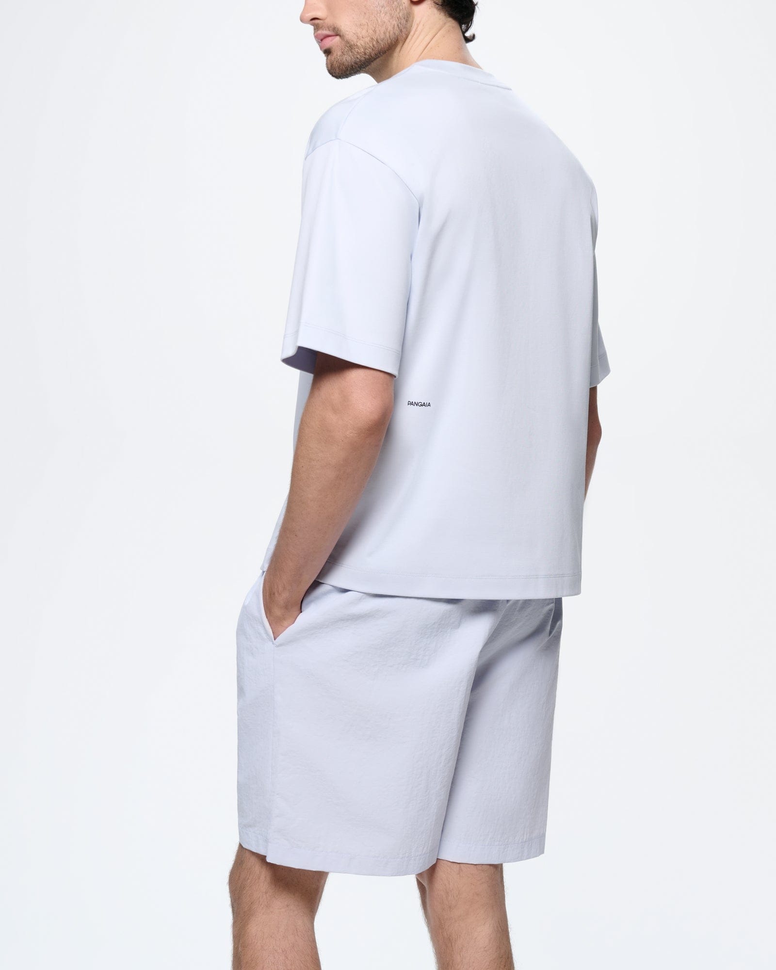 Mens Interlock Oversized T-Shirt—Ice Grey