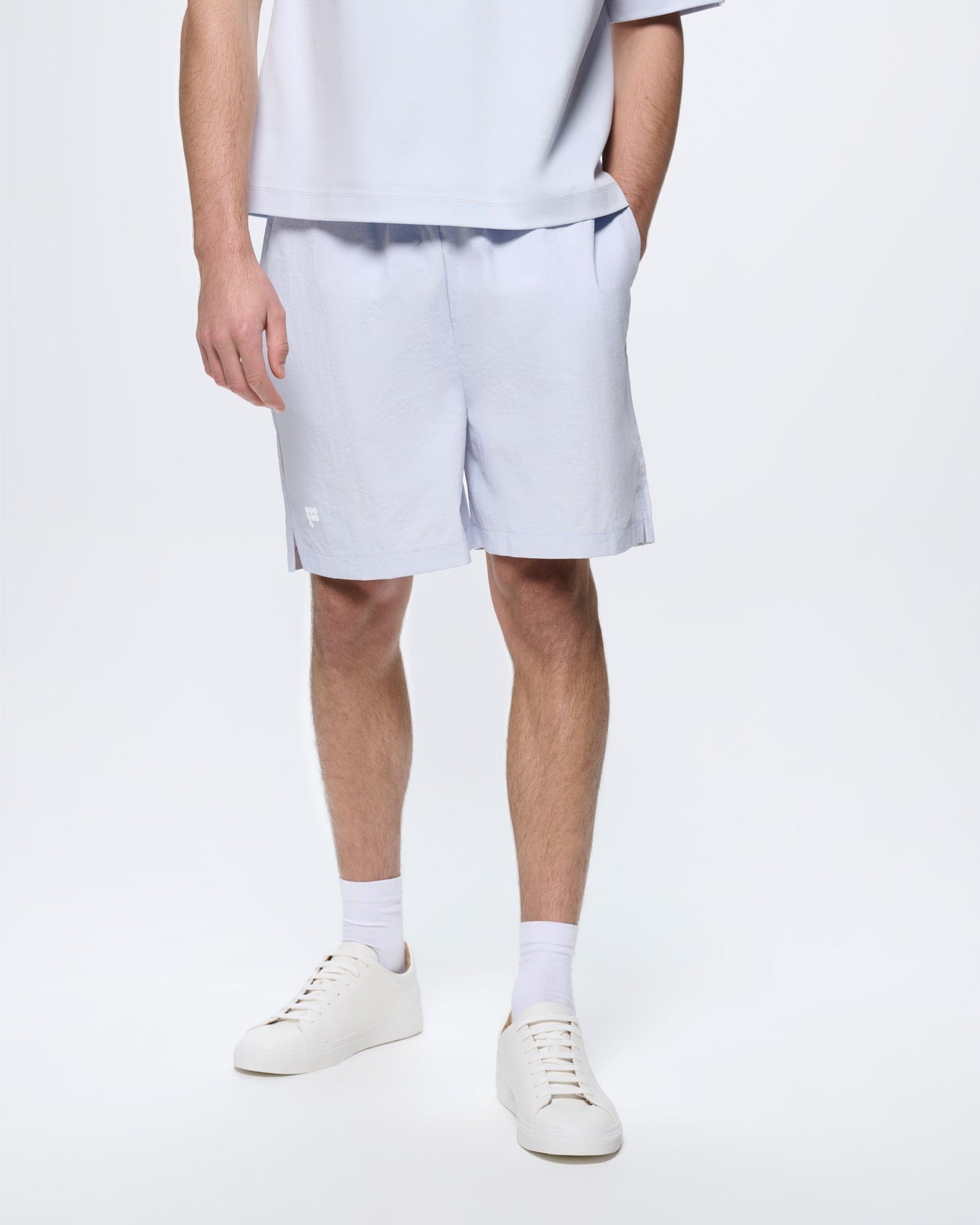Mens Recycled Nylon Shorts—Ice Grey