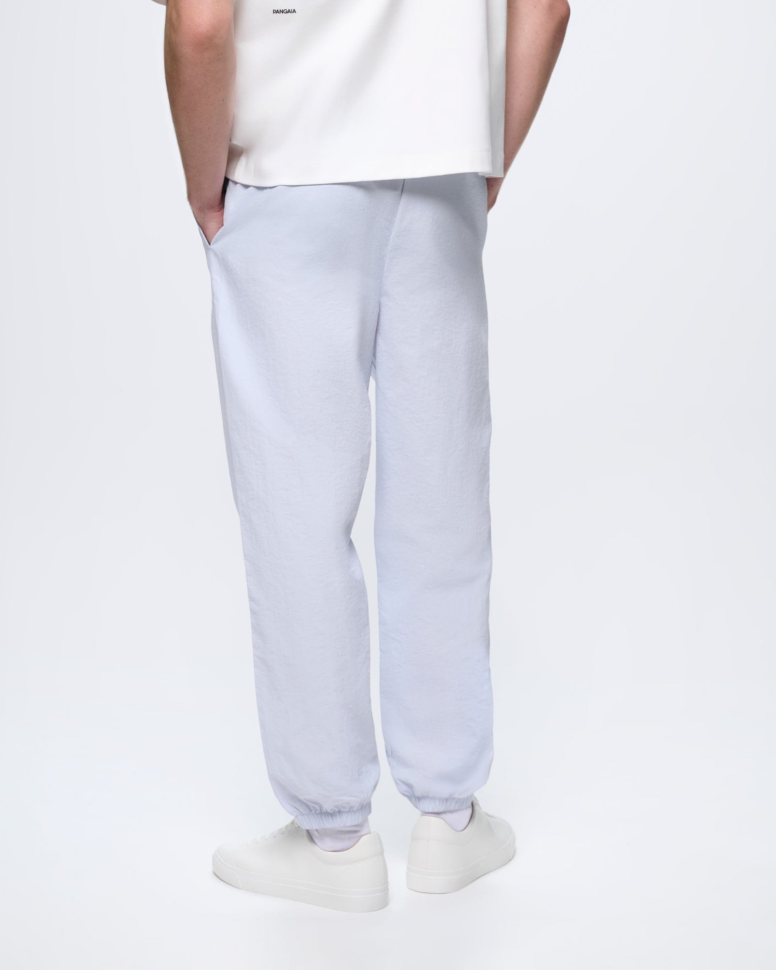 Mens Recycled Nylon Track Pants Ice Grey, oversized, lightweight 100% polyamide, elastic cuffs