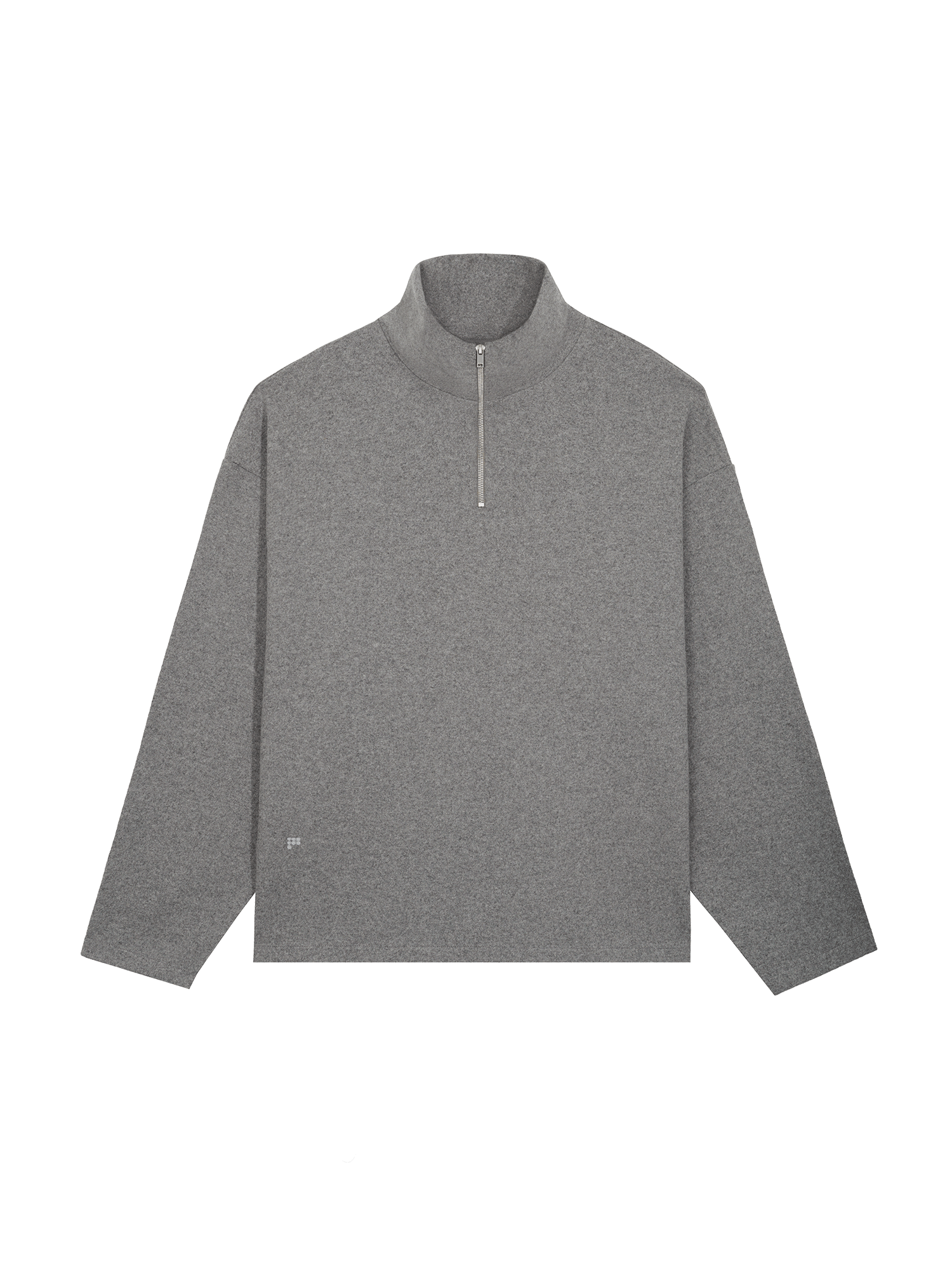 Mens Men s Grey Recycled Wool Jersey Half PANGAIA