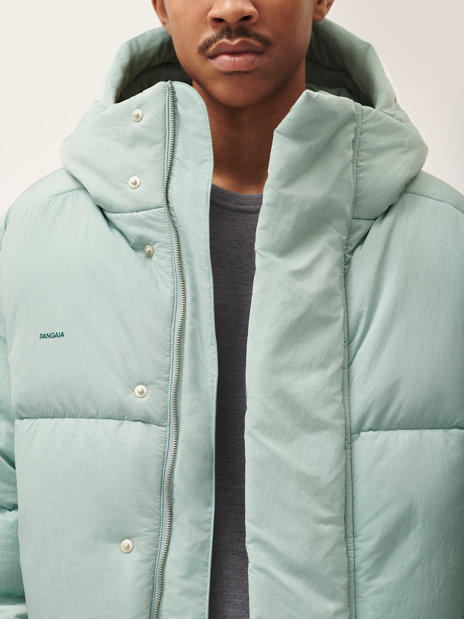 Men's Flower-warmth Recycled Nylon Puffer - Eucalyptus Blue - Pangaia