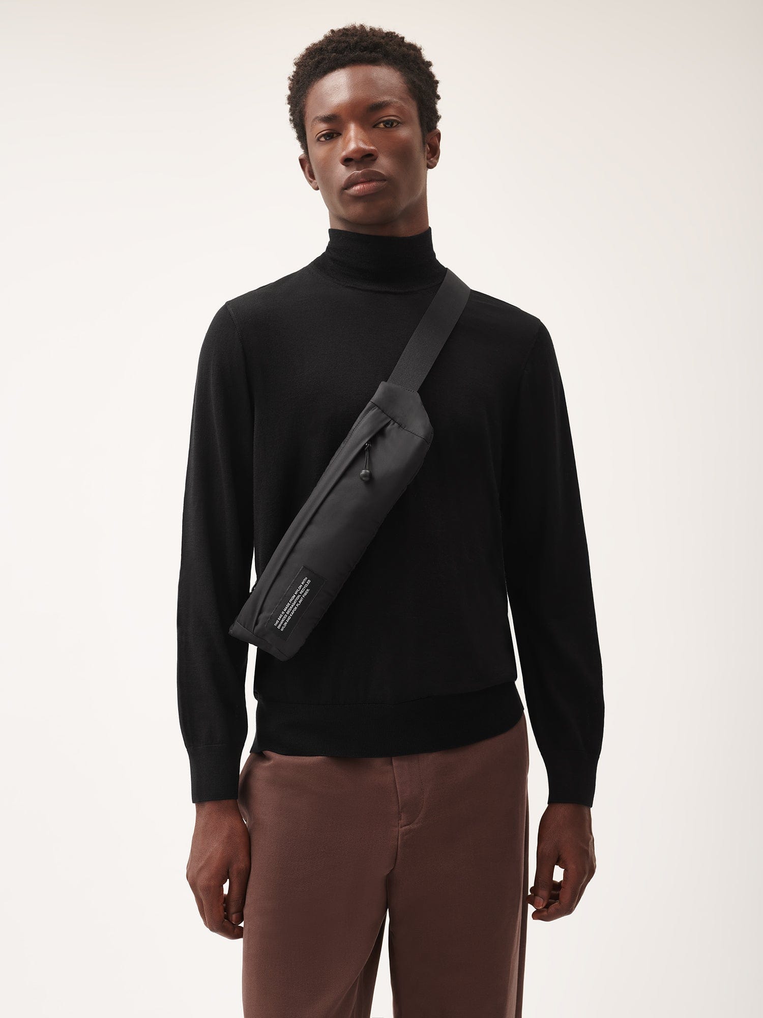 Men's Regenerative Merino Wool Turtleneck Sweater - Black - Pangaia