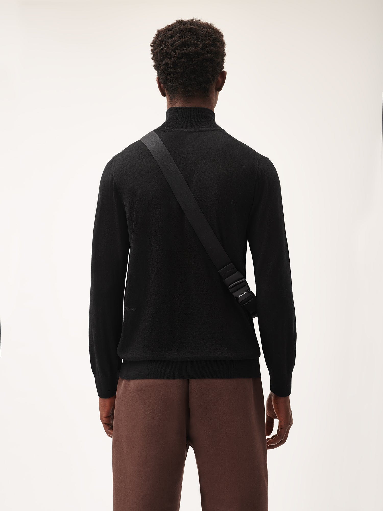 Men's Regenerative Merino Wool Turtleneck Sweater - Black - Pangaia