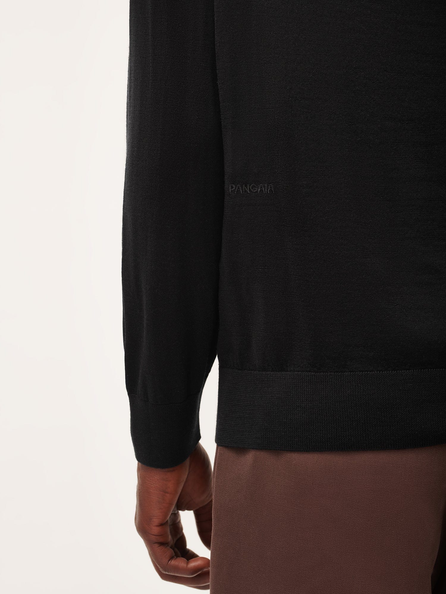 Men's Regenerative Merino Wool Turtleneck Sweater - Black - Pangaia