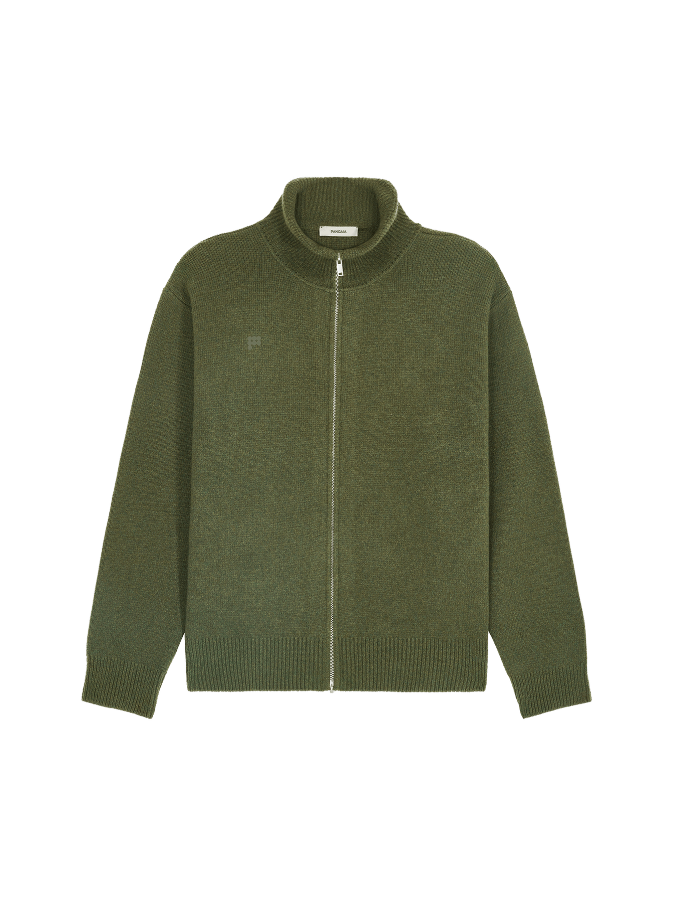 Men's Recycled Cashmere Zip Up Sweater - Rosemary Green - Pangaia