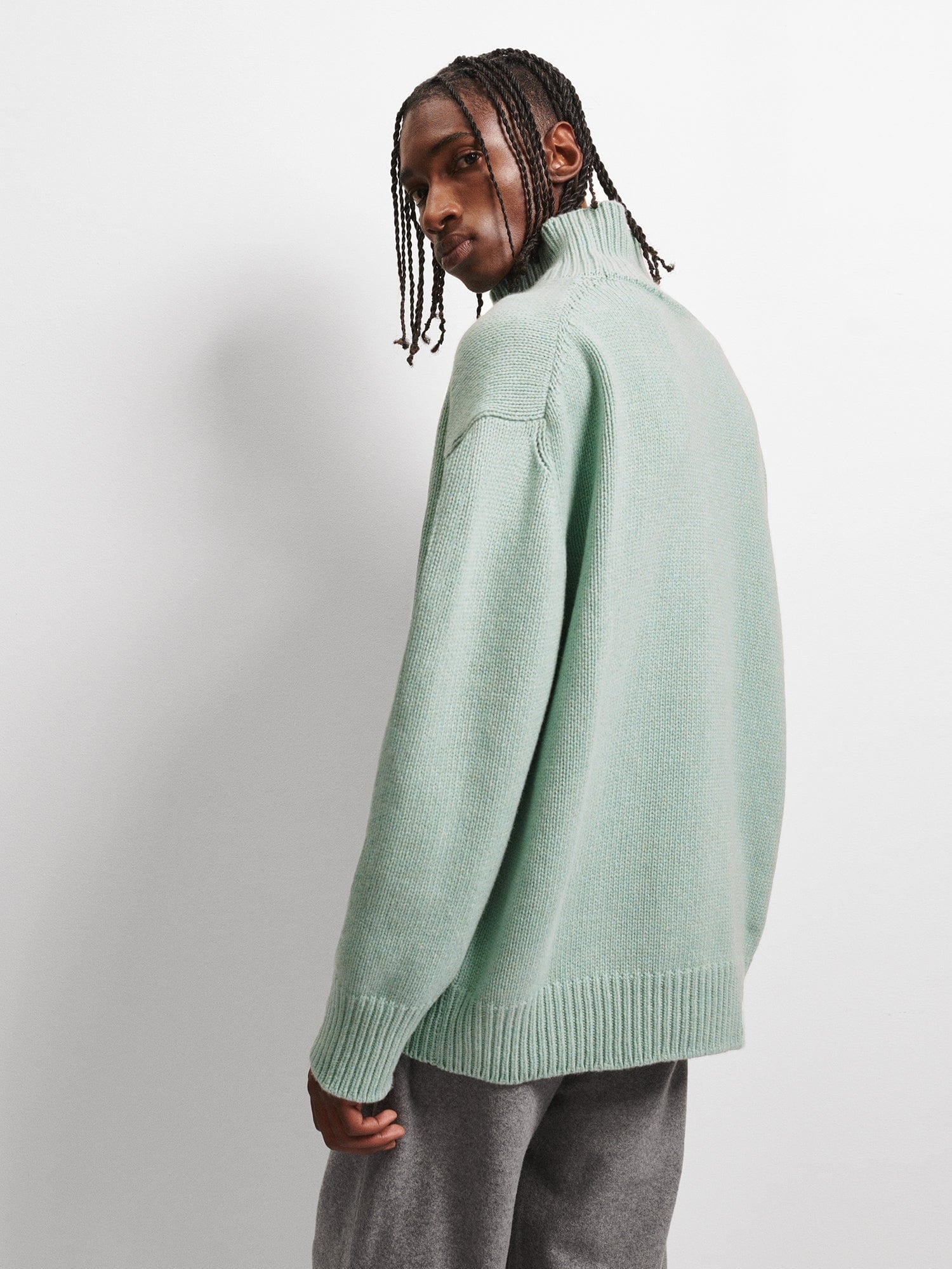 Cashmere Mint Green Mens Jumper Green Cashmere Sweaters Store