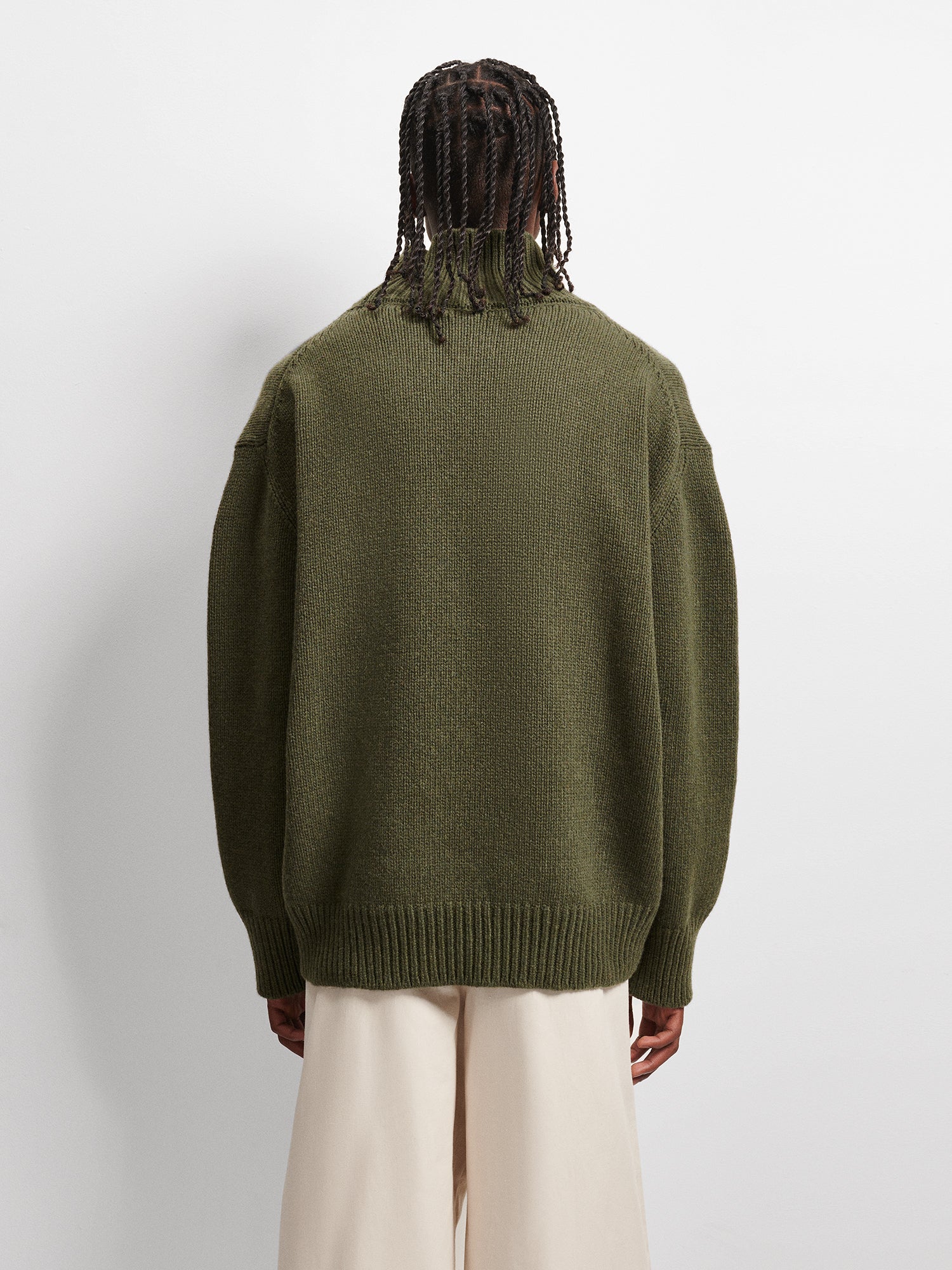 Men's Recycled Cashmere Turtleneck Sweater - Rosemary Green - Pangaia