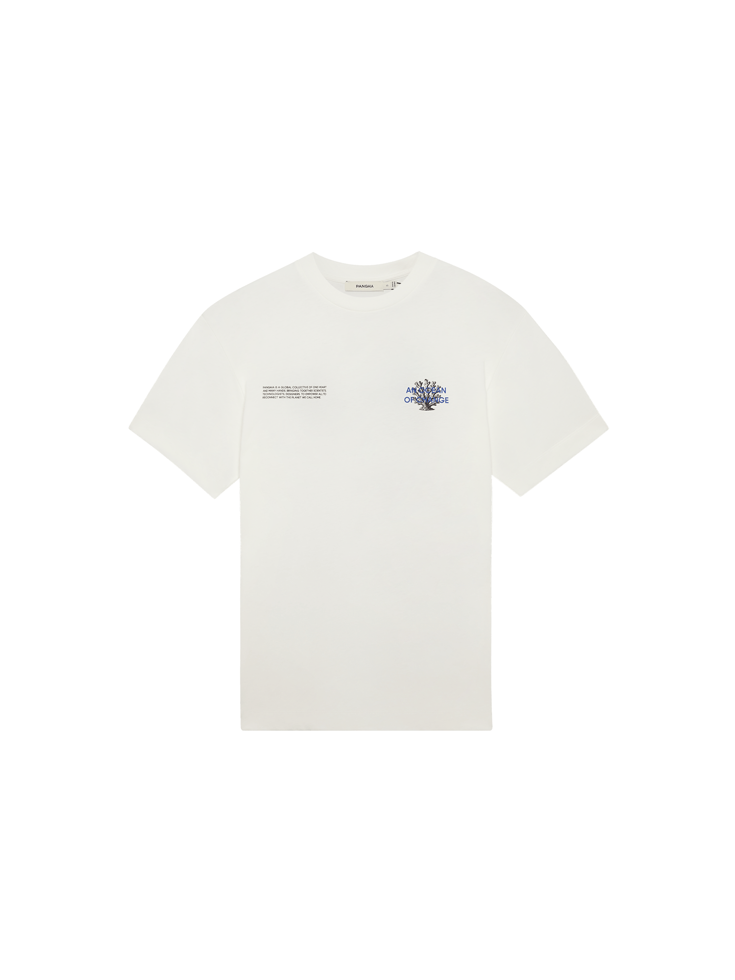 Mens Off-White Coral Gardeners Midweight T-shirt packshot. Features round neck, short sleeves, and blue coral graphic.